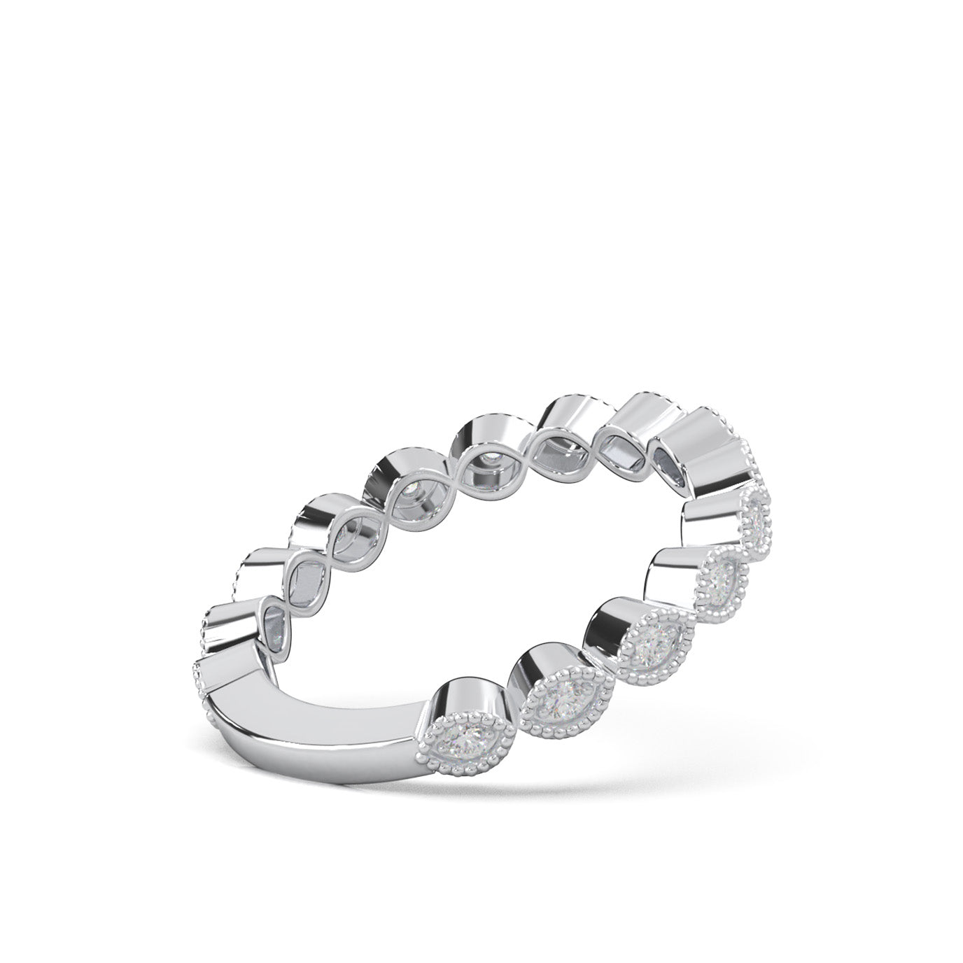 0.25 ct Moissanite Wedding Bands in 10k White Gold
