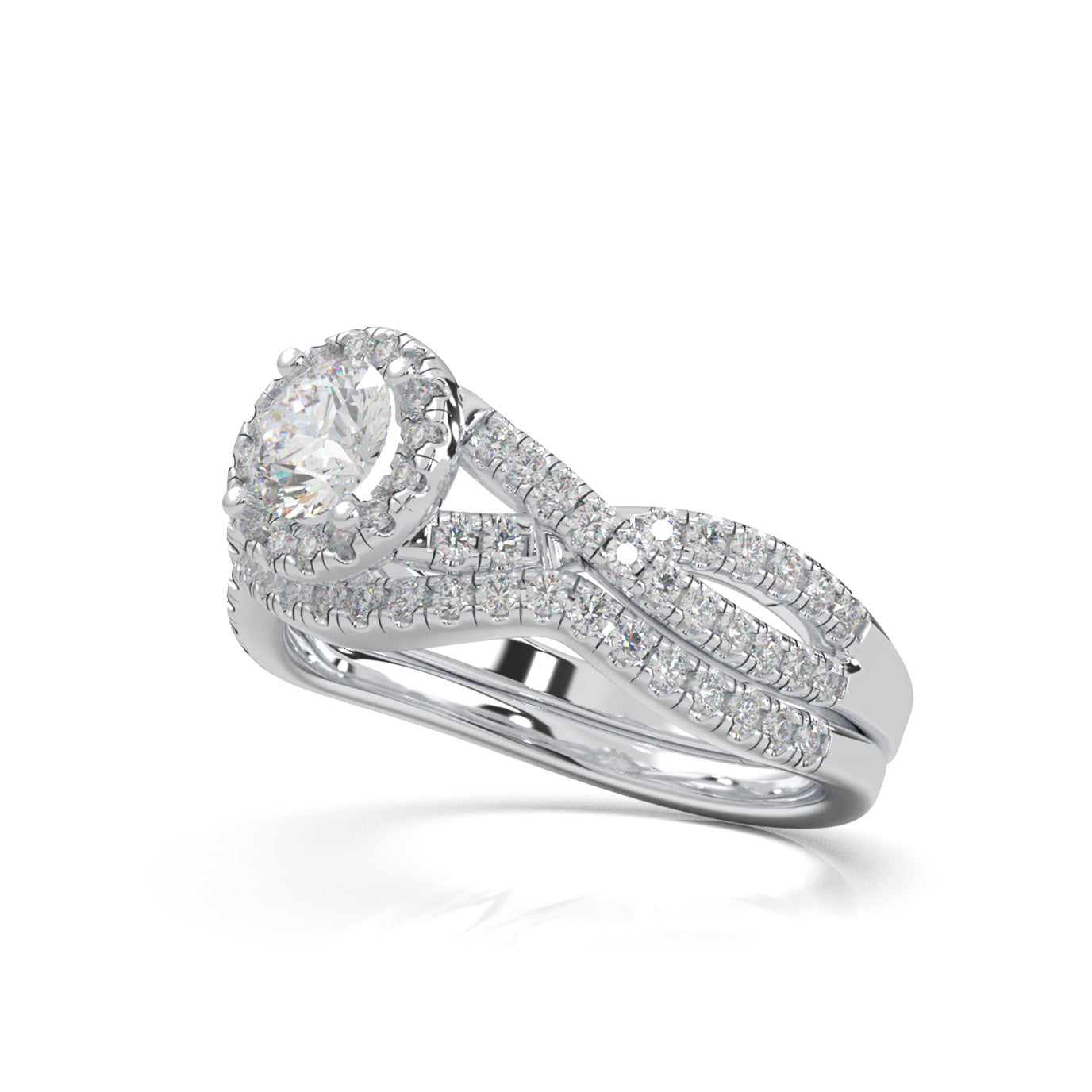 1.30 ct Moissanite Engagement Sets in 10k White Gold