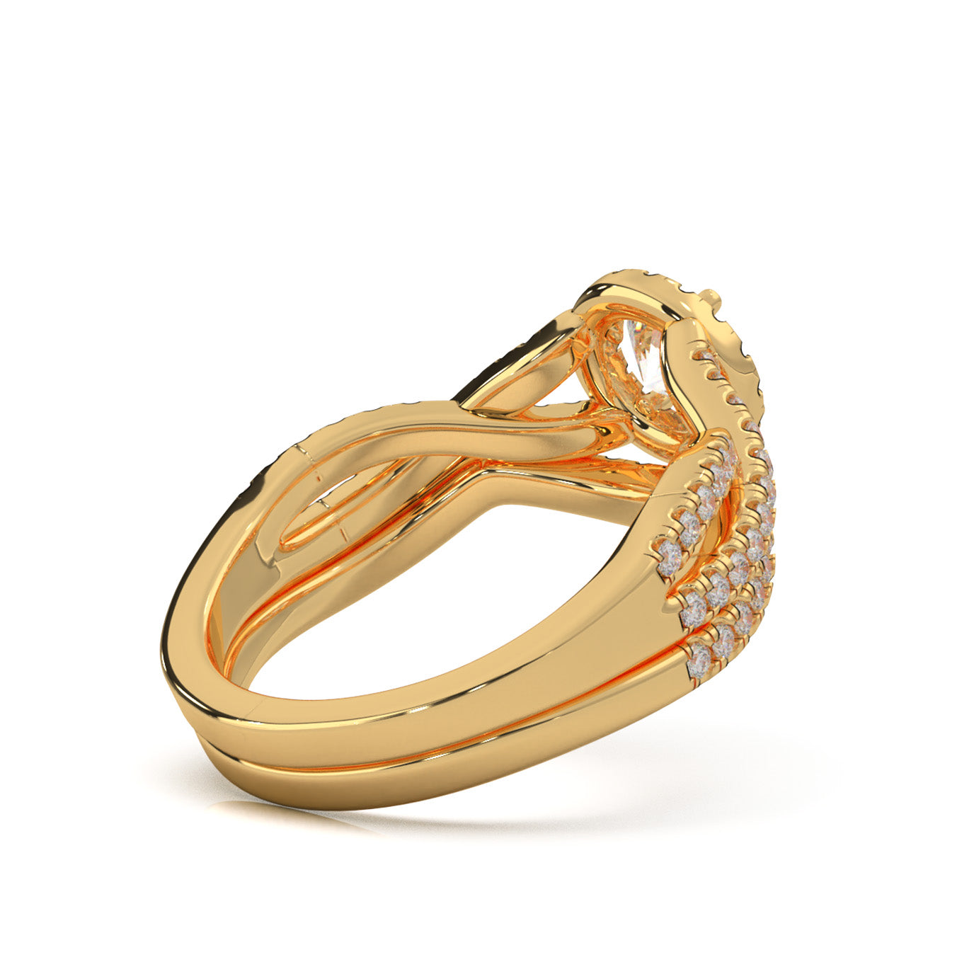 1.30 ct Moissanite Engagement Sets in 14k Yellow Gold