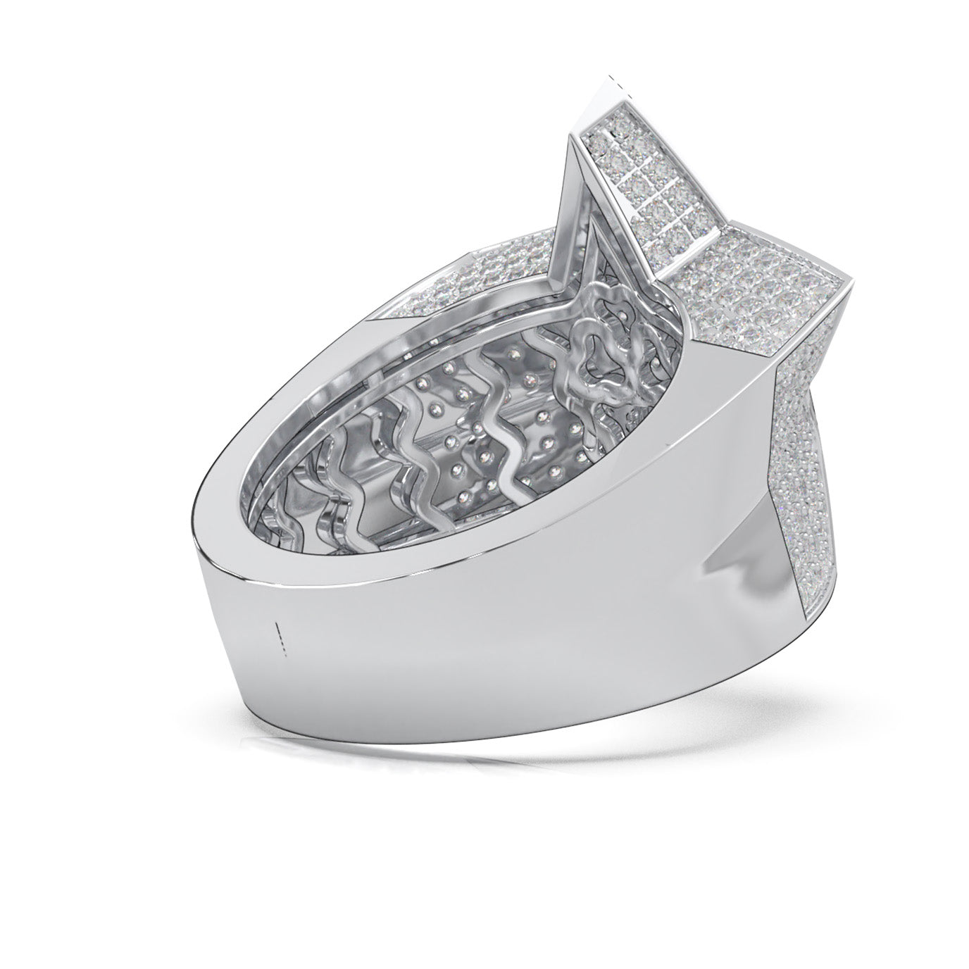 2.70 ct Lab Grown Diamond Statement Mens Rings in 14k White Gold