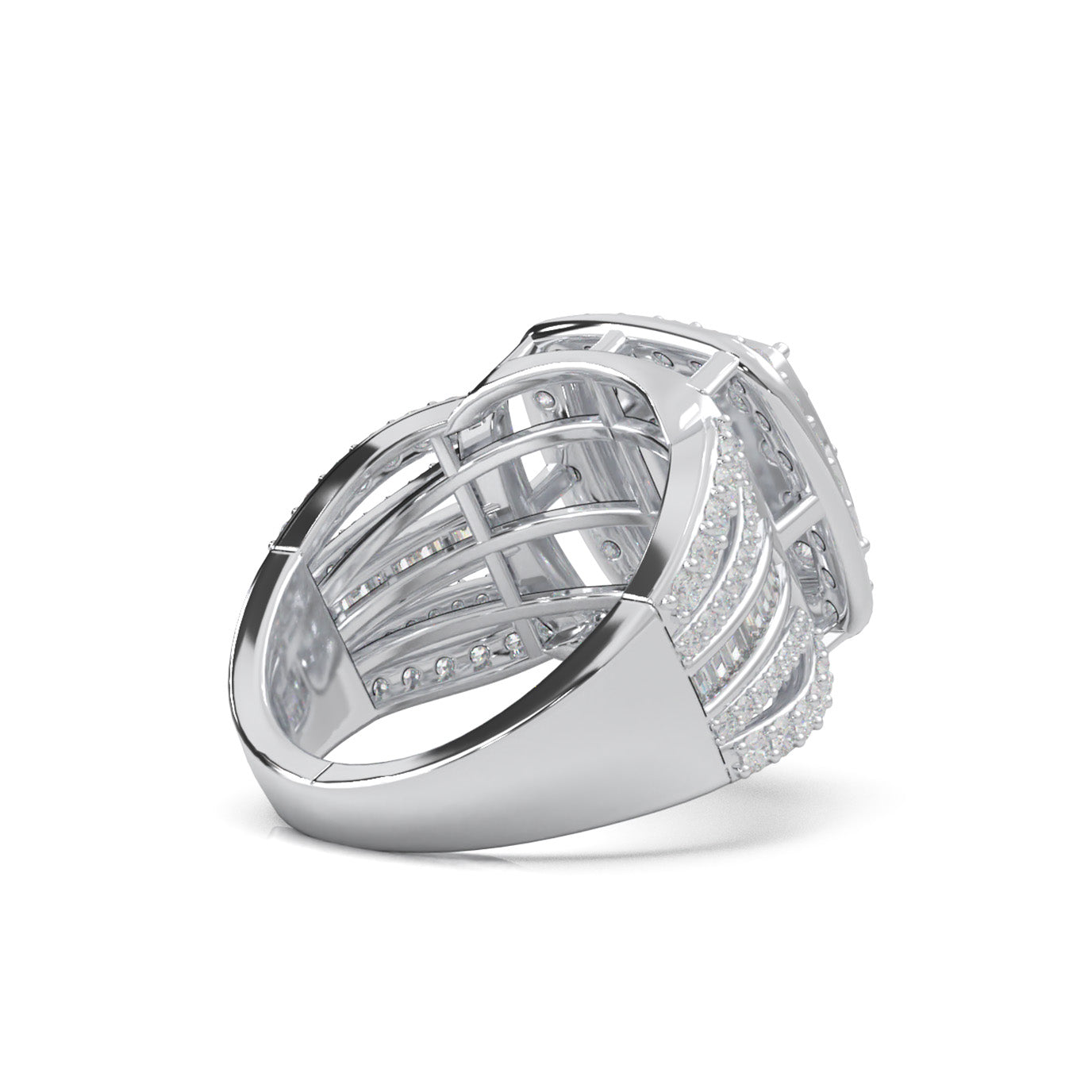 2.30 ct Moissanite Engagement Rings in 14k White Gold