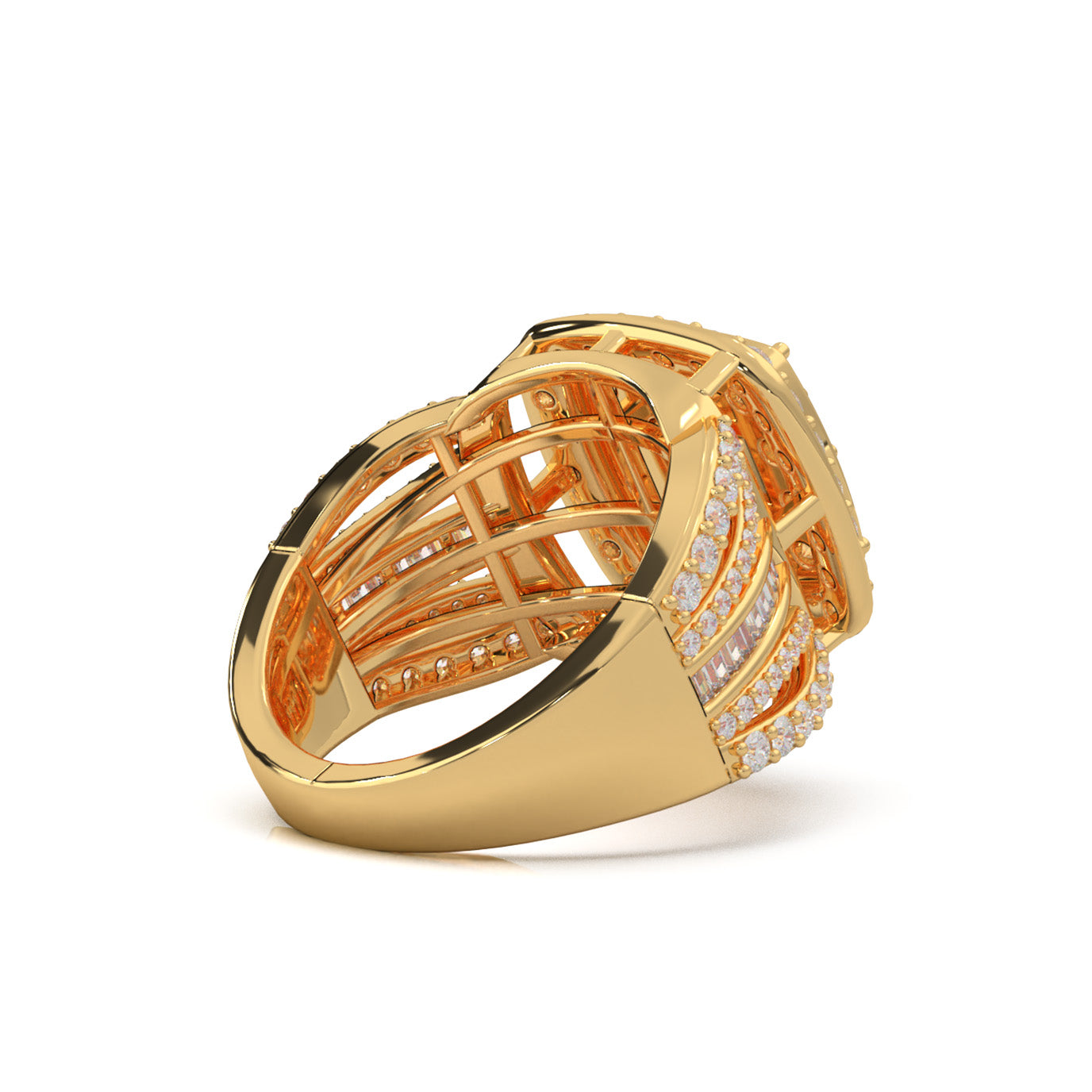 2.30 ct Moissanite Engagement Rings in 10k Yellow Gold