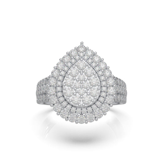 1.70 ct Moissanite Engagement Rings in 10k White Gold