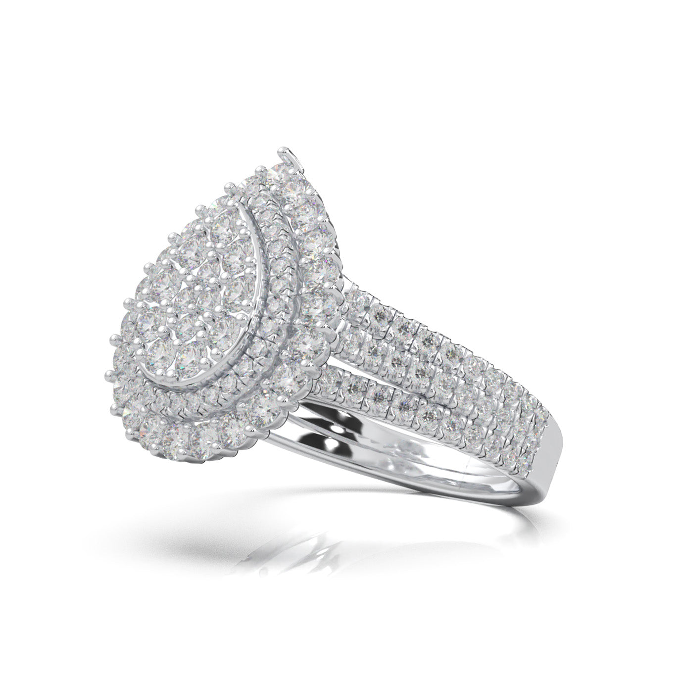 1.70 ct Natural Diamond Engagement Rings in 10k White Gold