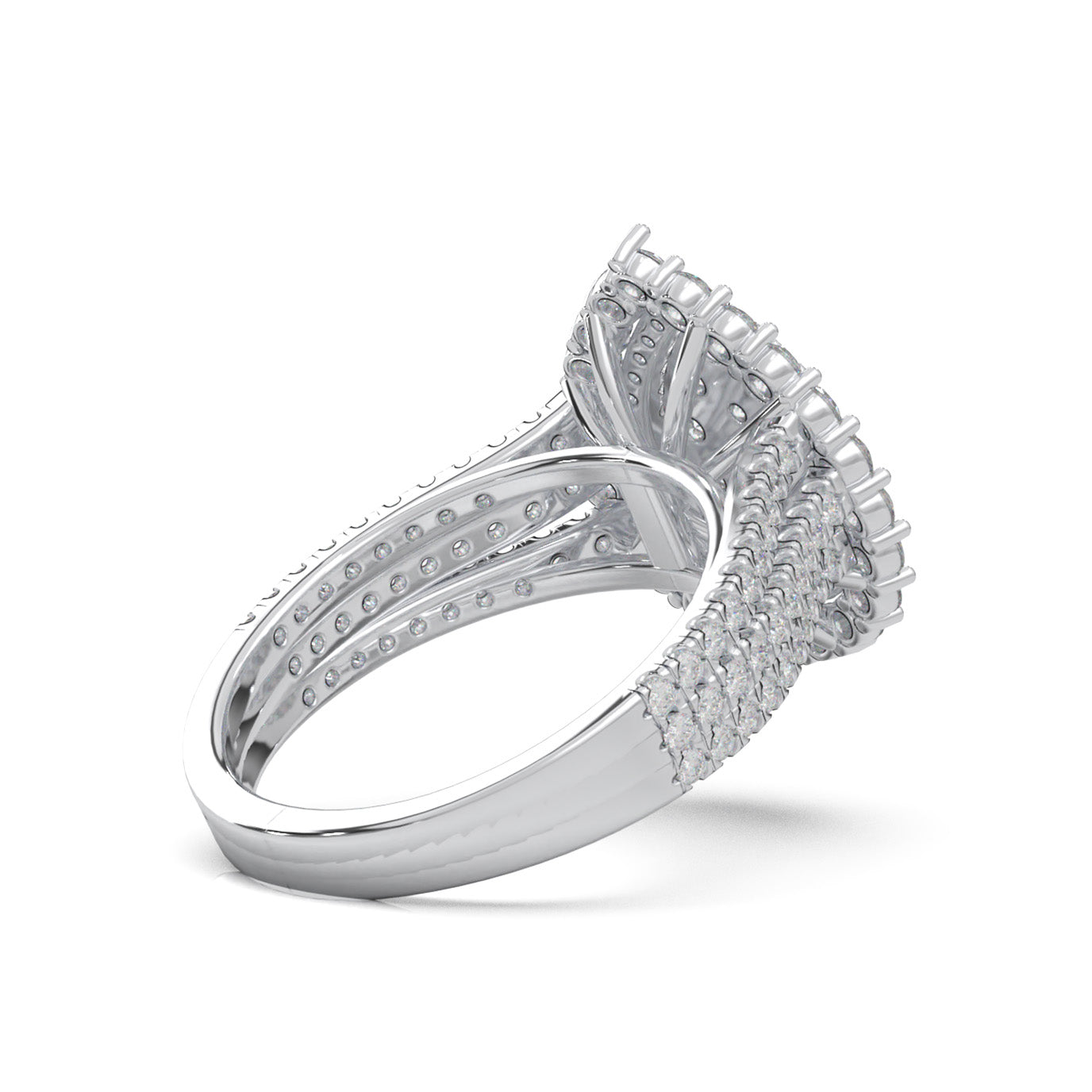 1.70 ct Moissanite Engagement Rings in 10k White Gold