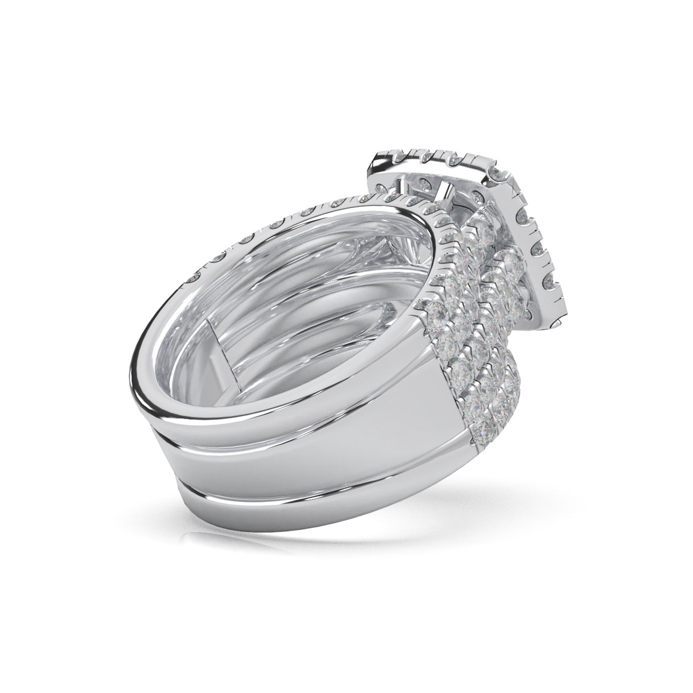 3.20 ct Moissanite Engagement Sets in 14k White Gold