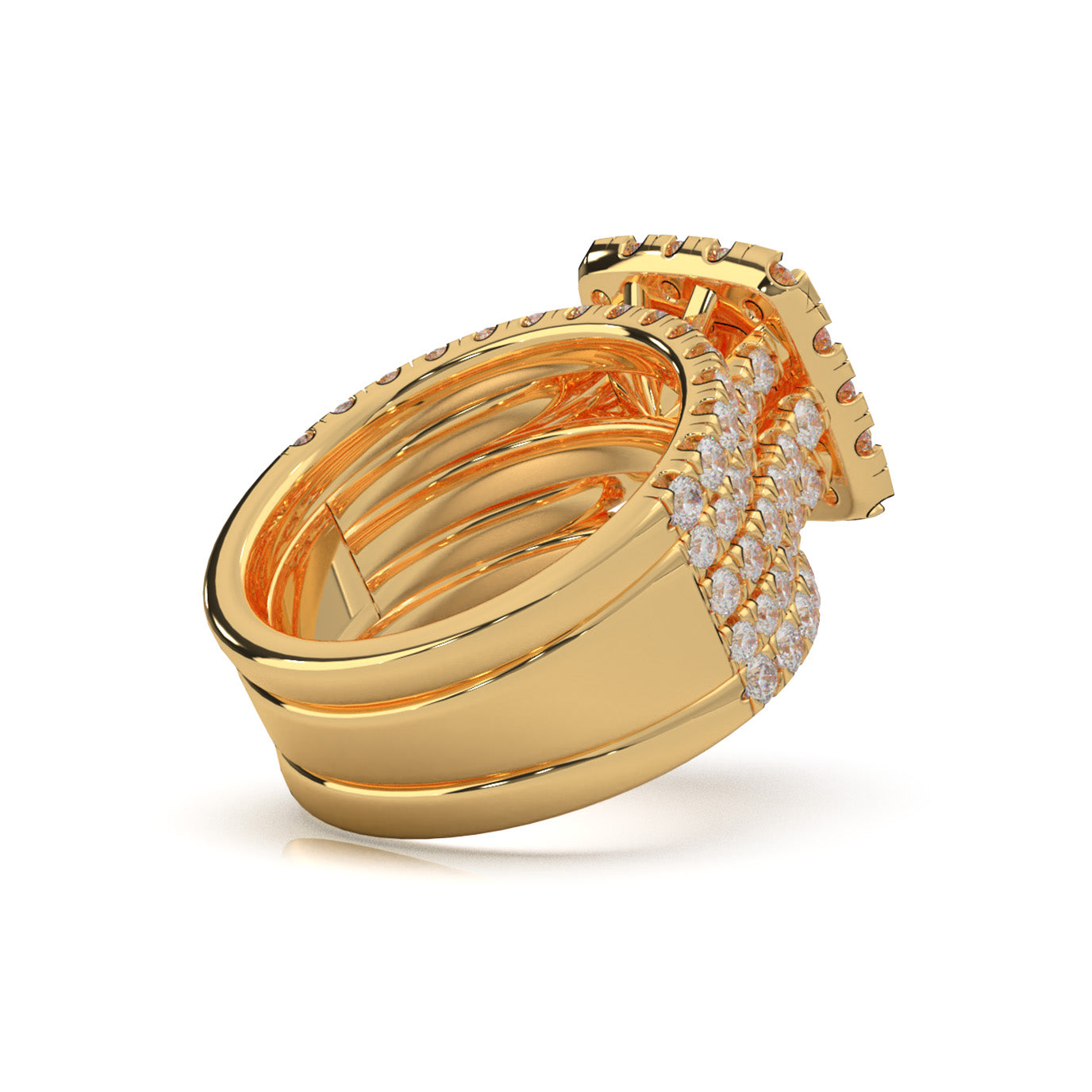 3.20 ct Natural Diamond Engagement Sets in 14k Yellow Gold