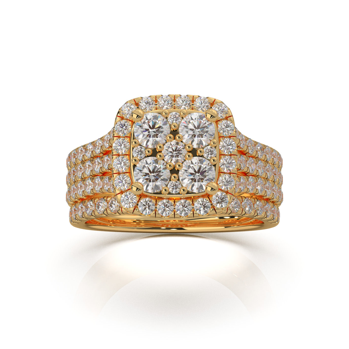 2.00 ct Natural Diamond Engagement Sets in 14k Yellow Gold