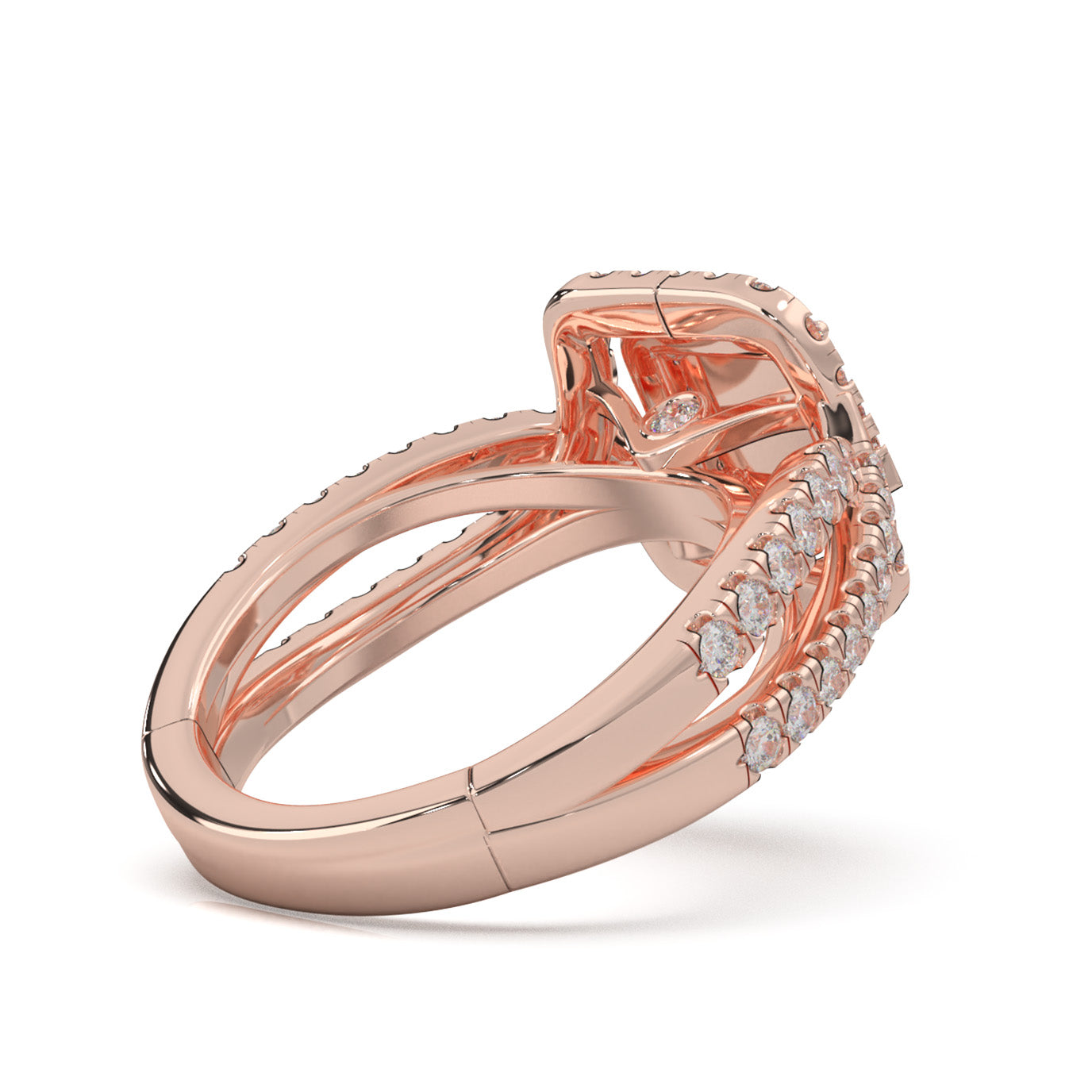 1.40 ct Lab Grown Diamond Engagement Rings in 14k Rose Gold