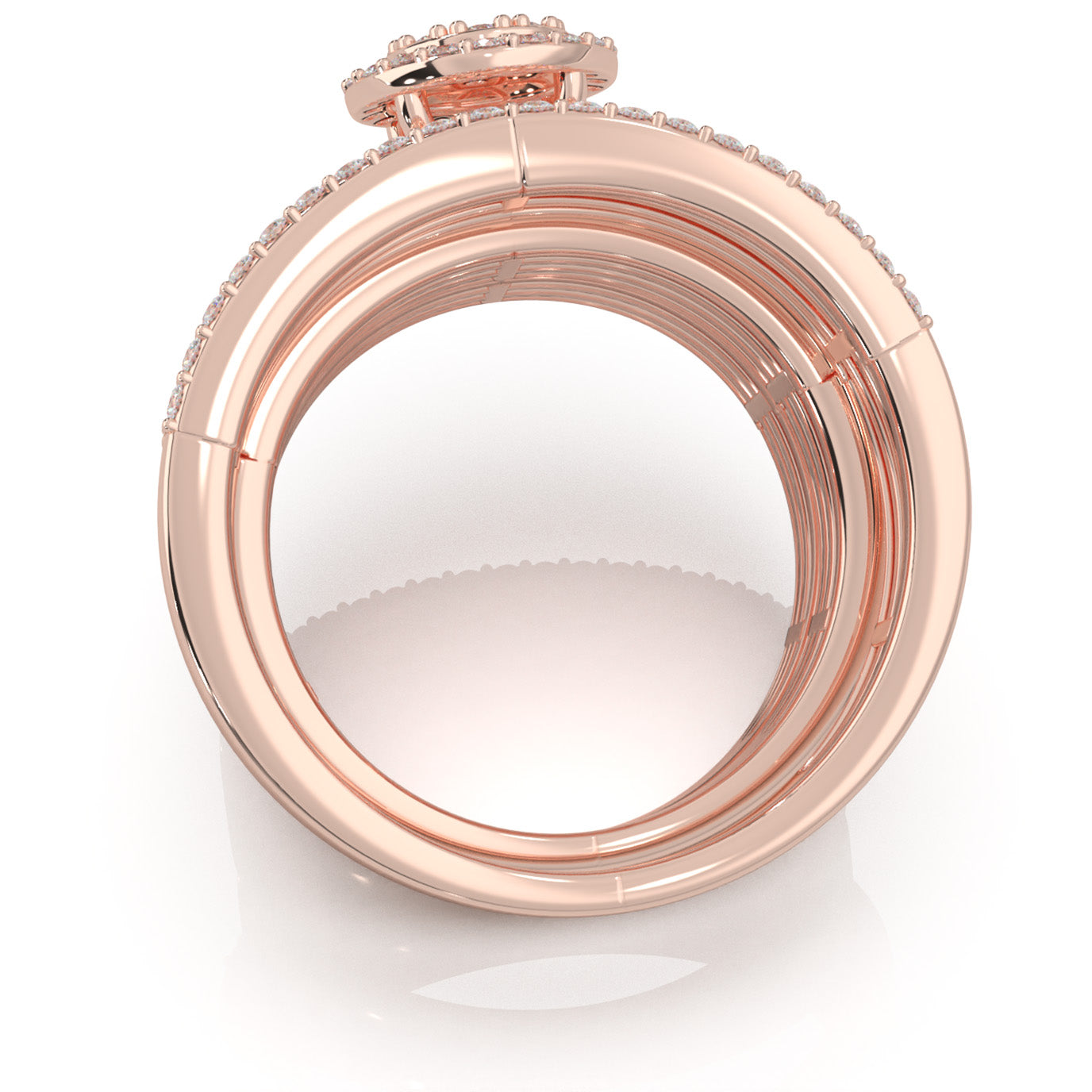 1.80 ct Lab Grown Diamond Trio Rings in 14k Rose Gold
