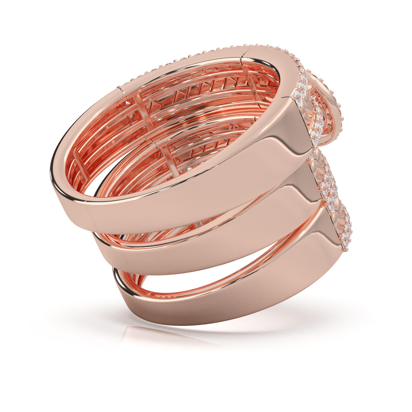 1.80 ct Moissanite Trio Rings in 14k Rose Gold