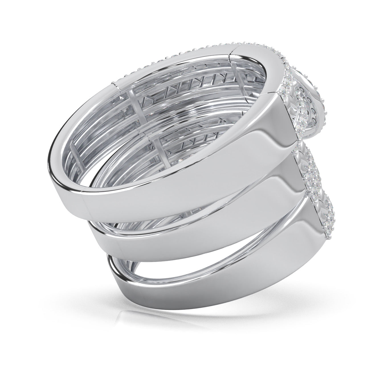 1.80 ct Moissanite Trio Rings in 10k White Gold