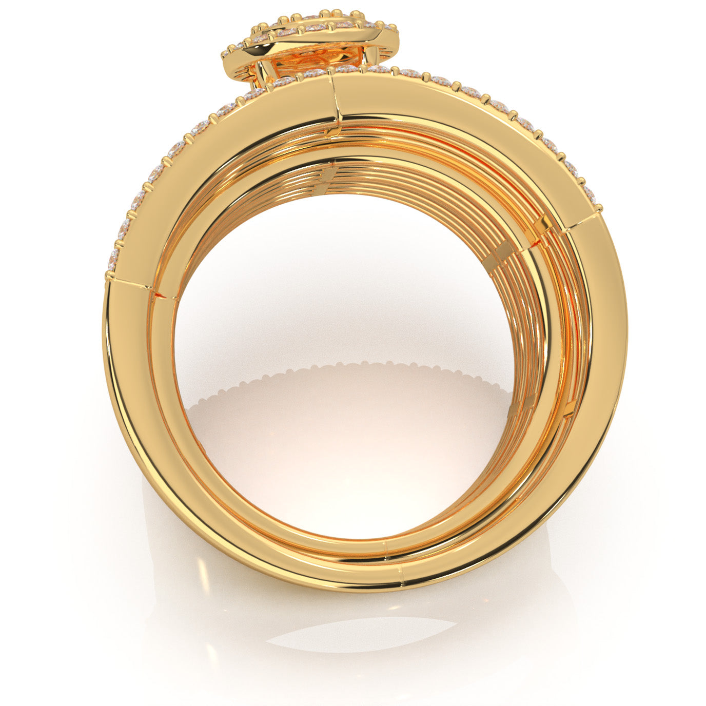 1.80 ct Moissanite Trio Rings in 14k Yellow Gold