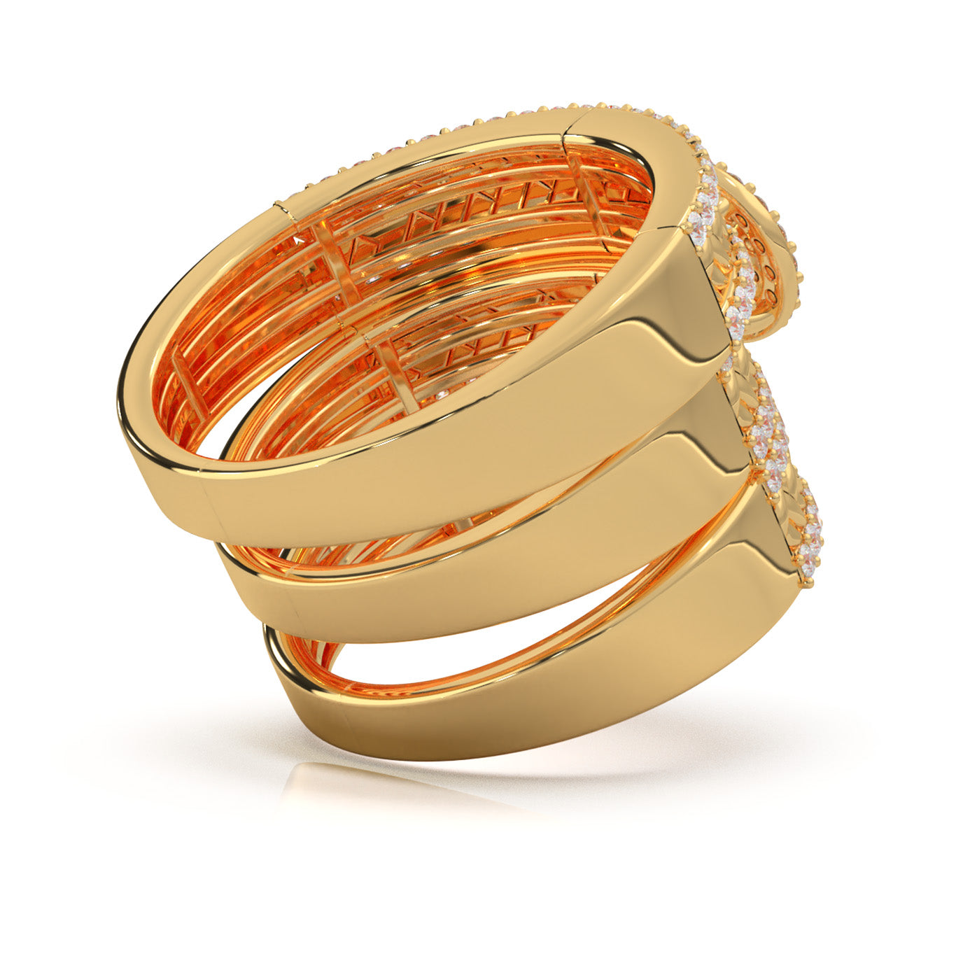 1.80 ct Natural Diamond Trio Rings in 14k Yellow Gold