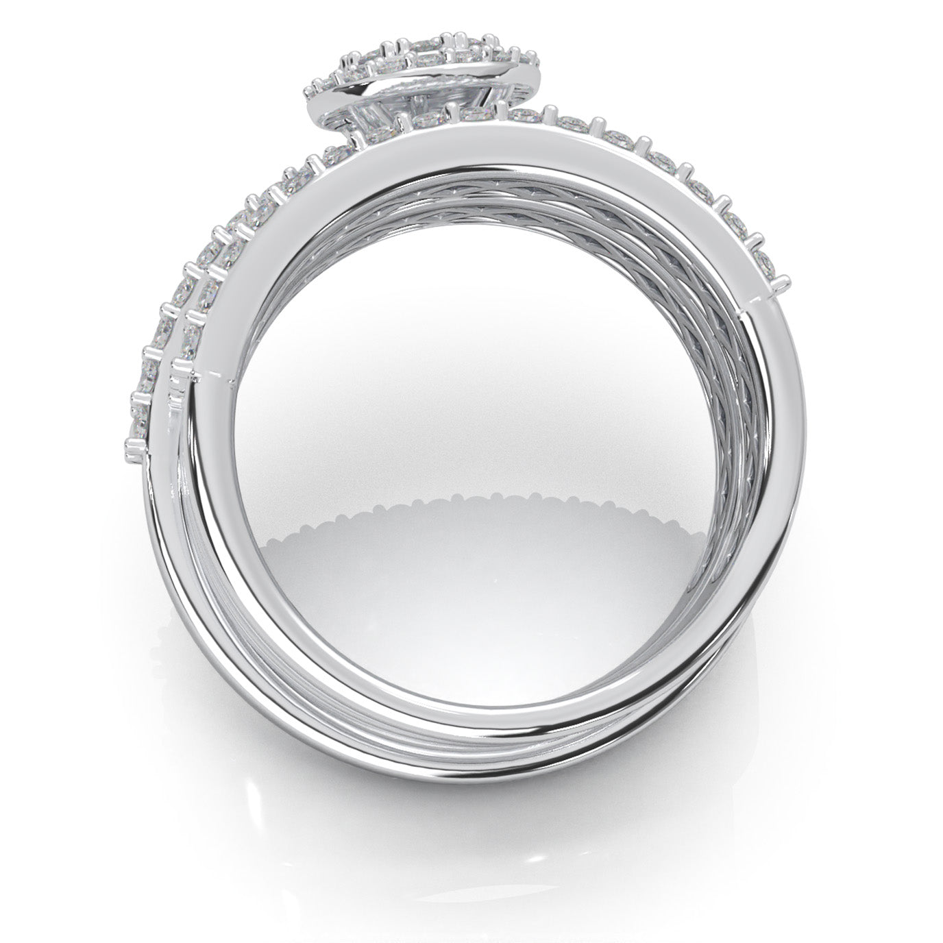 1.70 ct Moissanite Trio Rings in 10k White Gold