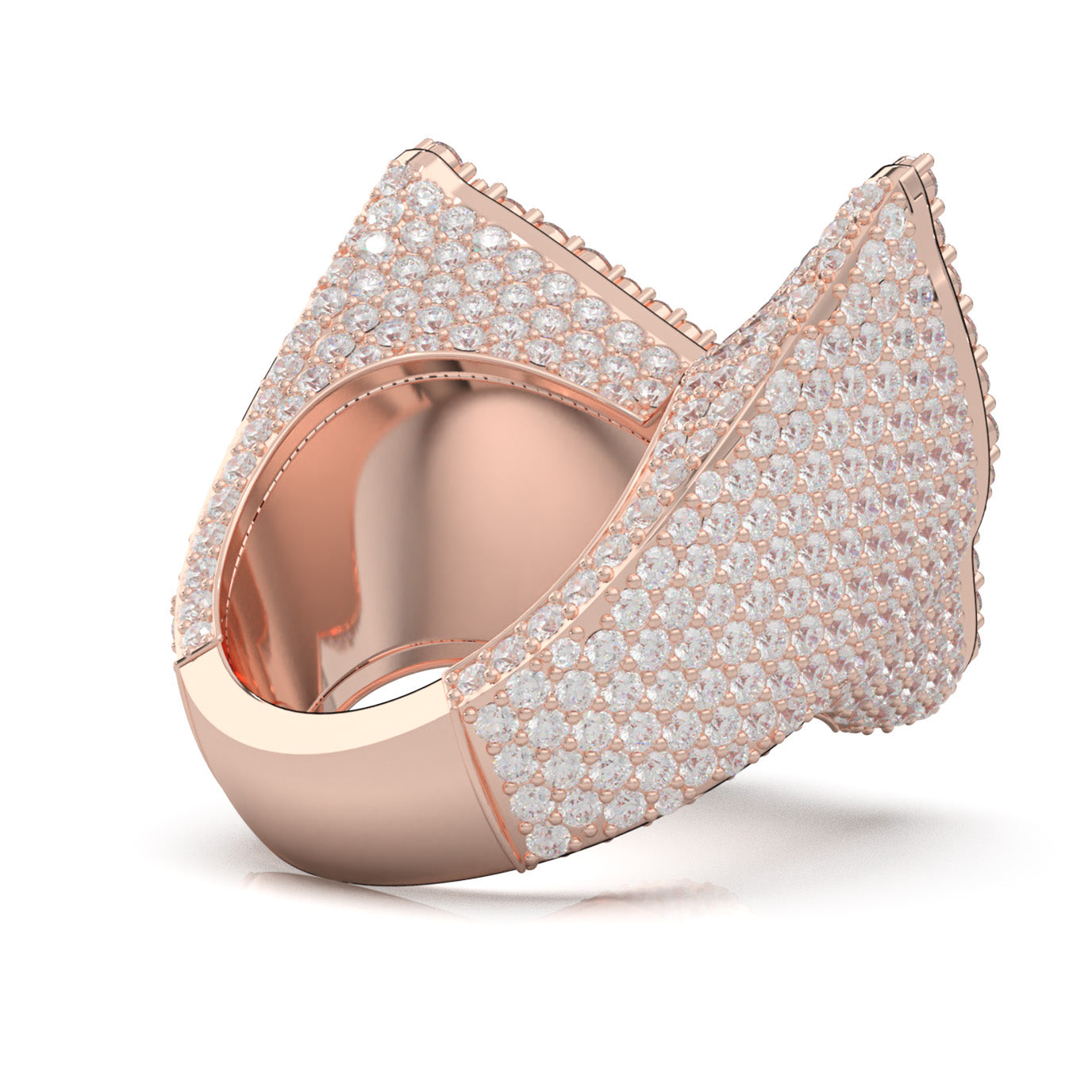 7.40 ct Moissanite Fancy Rings in 14k Rose Gold