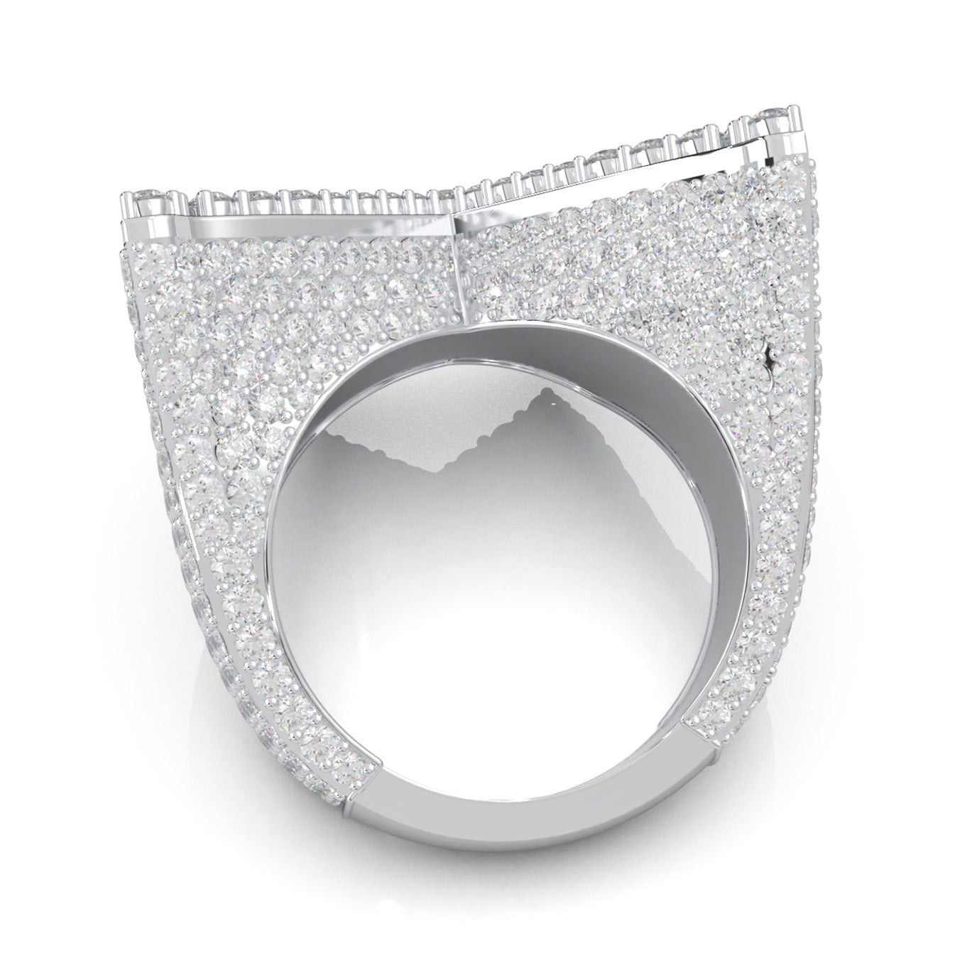 7.40 ct Natural Diamond Fancy Rings in 14k White Gold