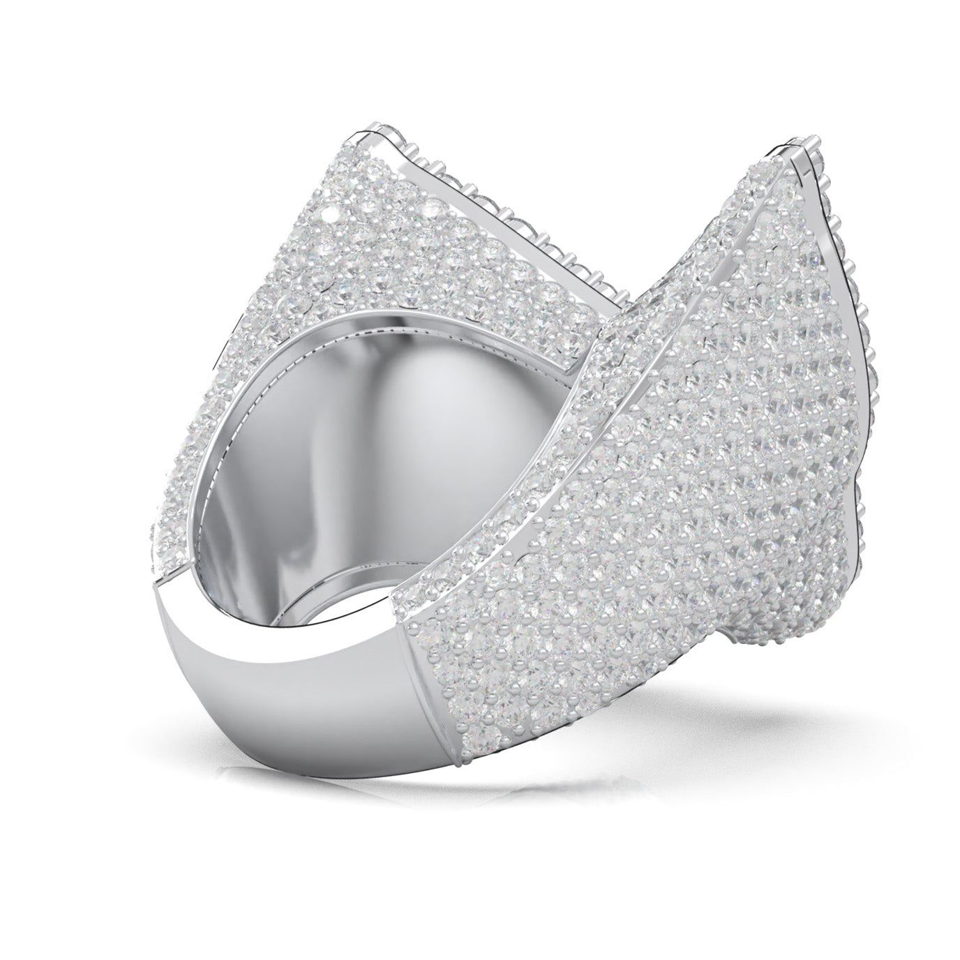 7.40 ct Natural Diamond Fancy Rings in 14k White Gold