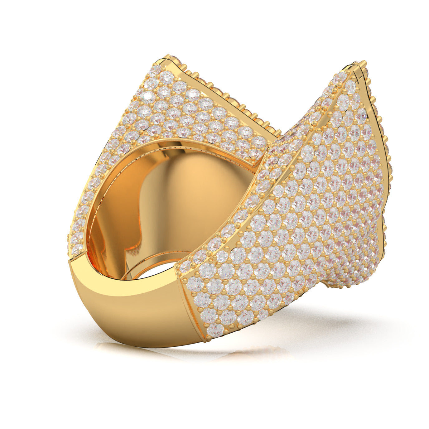 7.40 ct Moissanite Fancy Rings in 14k Yellow Gold