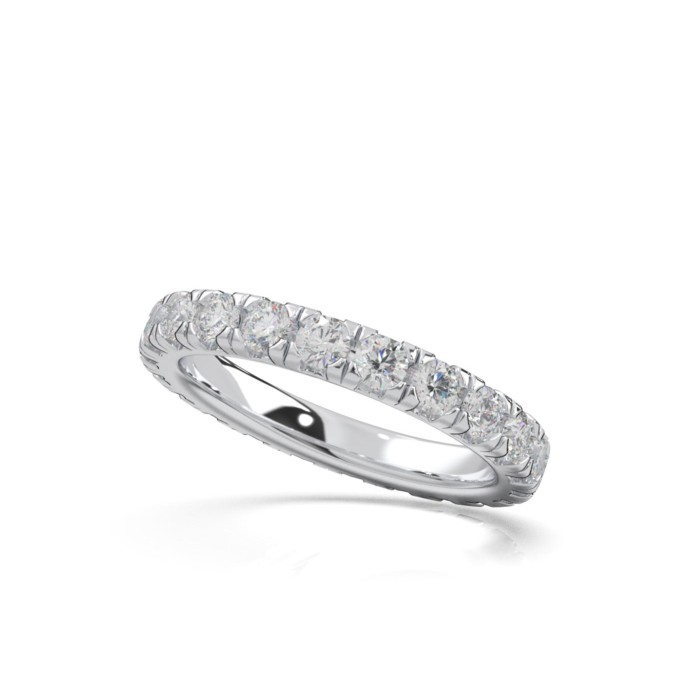 1.80 ct Natural Diamond Wedding Bands in 10k White Gold