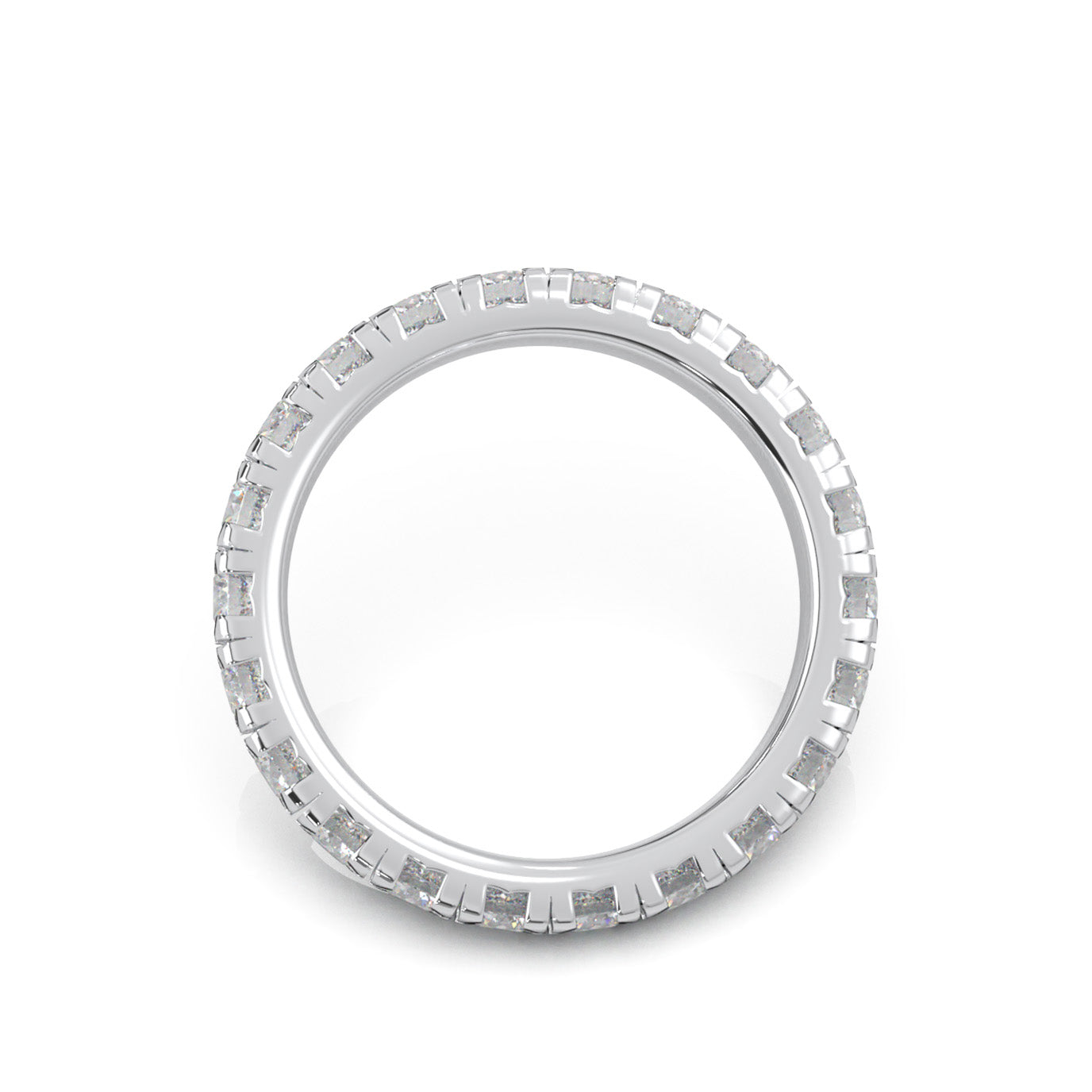 1.80 ct Moissanite Wedding Bands in 10k White Gold