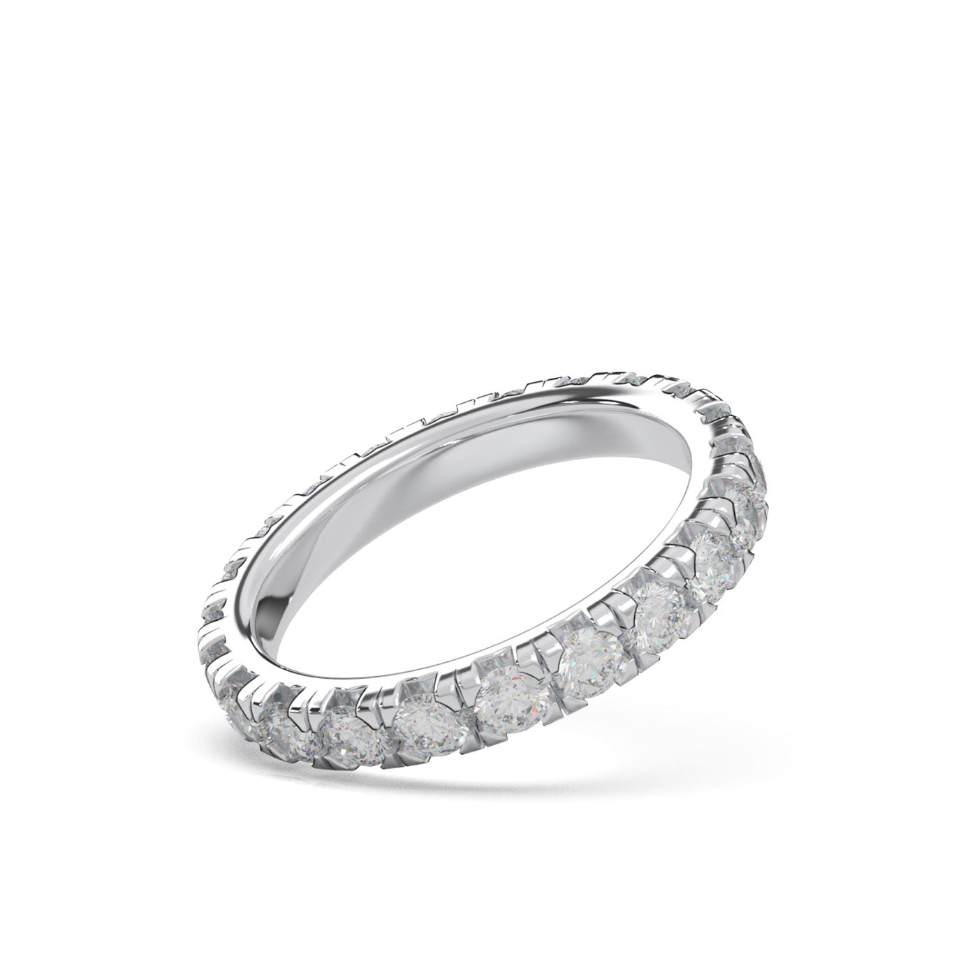 1.80 ct Moissanite Wedding Bands in 10k White Gold