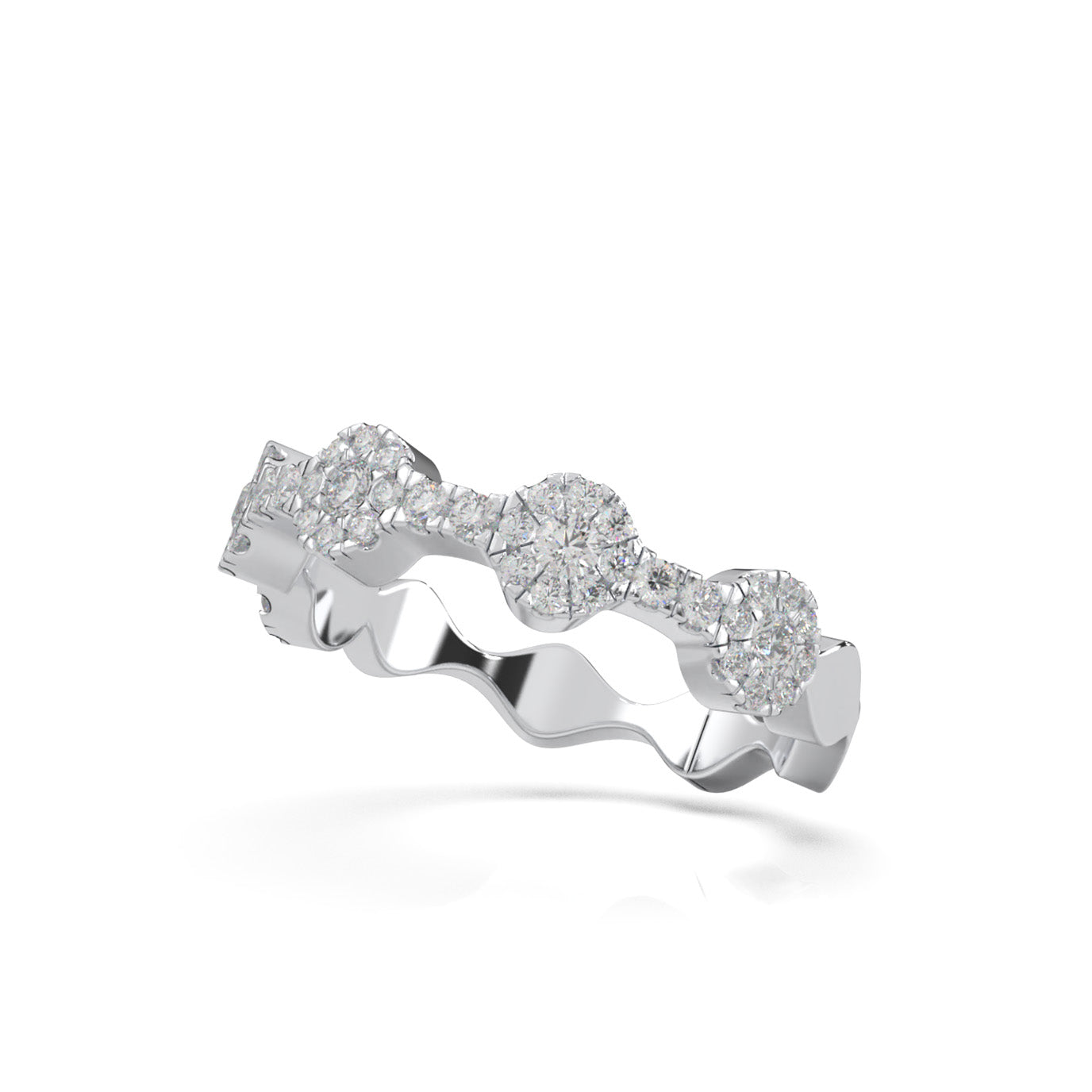 0.60 ct Lab Grown Diamond Wedding Bands in 14k White Gold