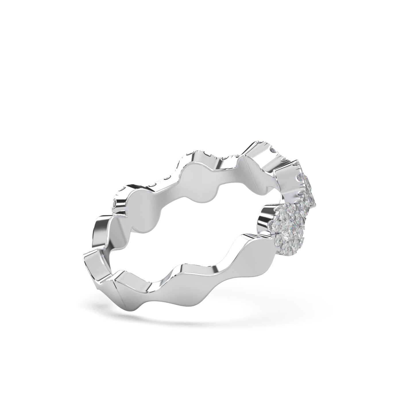 0.60 ct Moissanite Wedding Bands in 14k White Gold