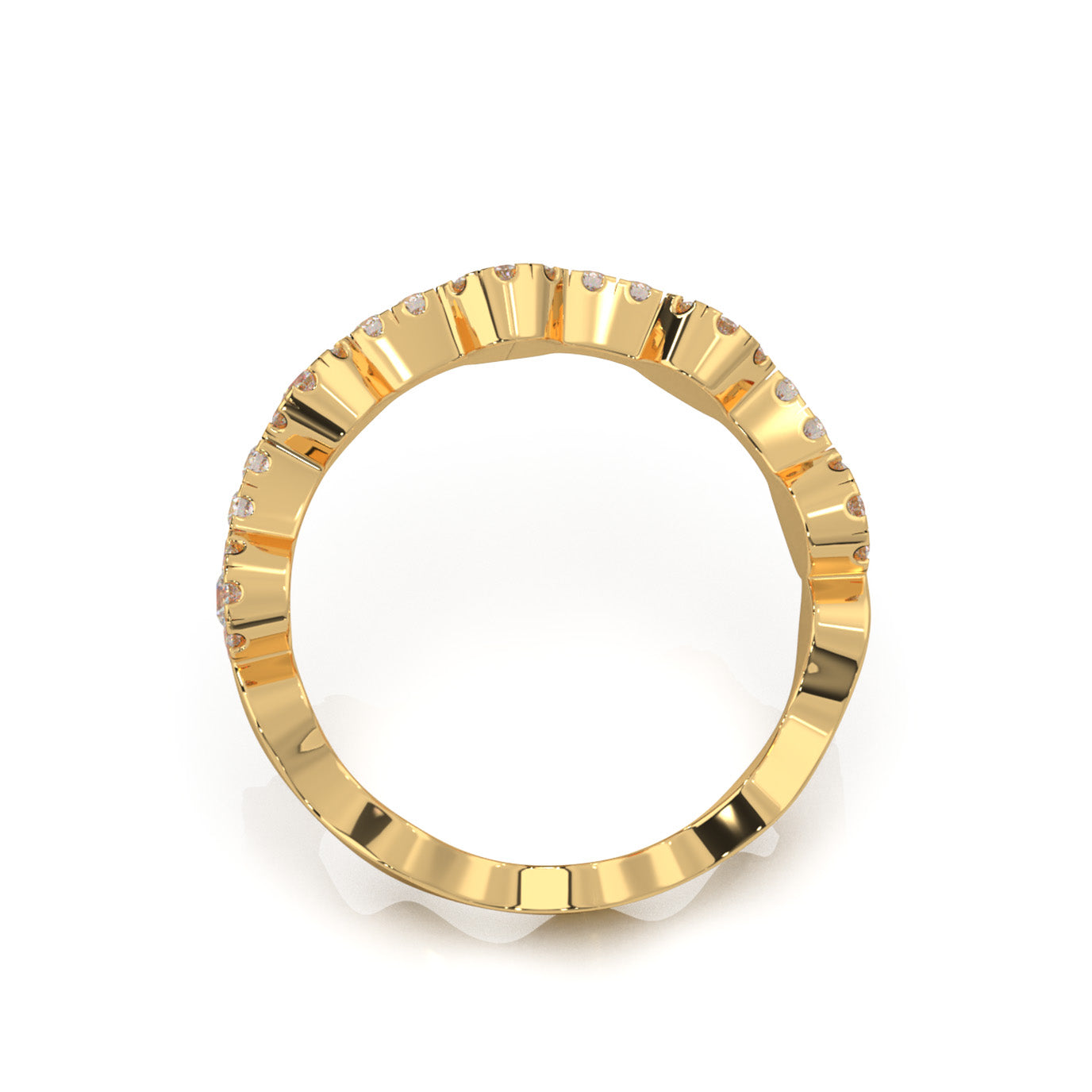 0.60 ct Lab Grown Diamond Wedding Bands in 14k Yellow Gold