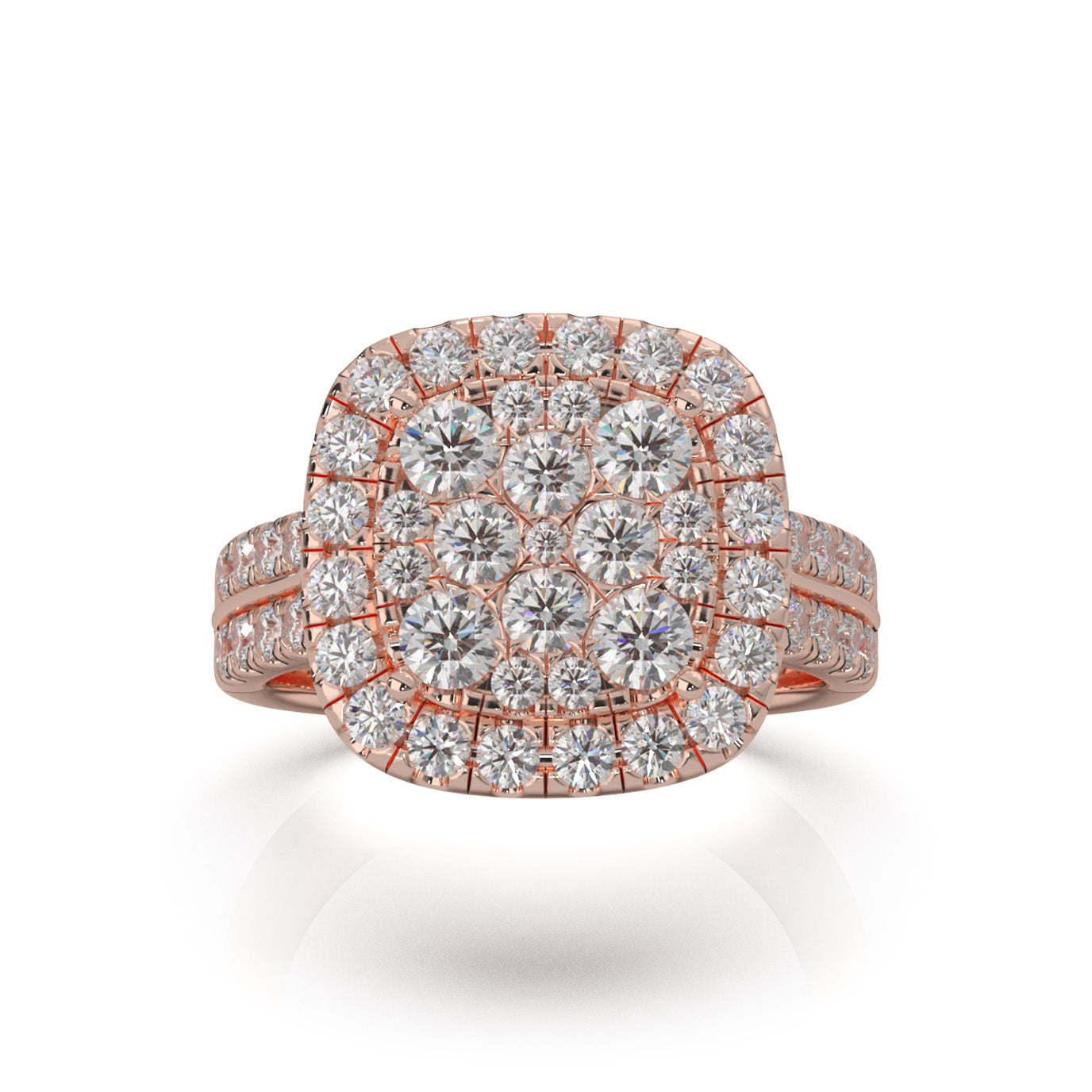 1.80 ct Natural Diamond Engagement Rings in 14k Rose Gold