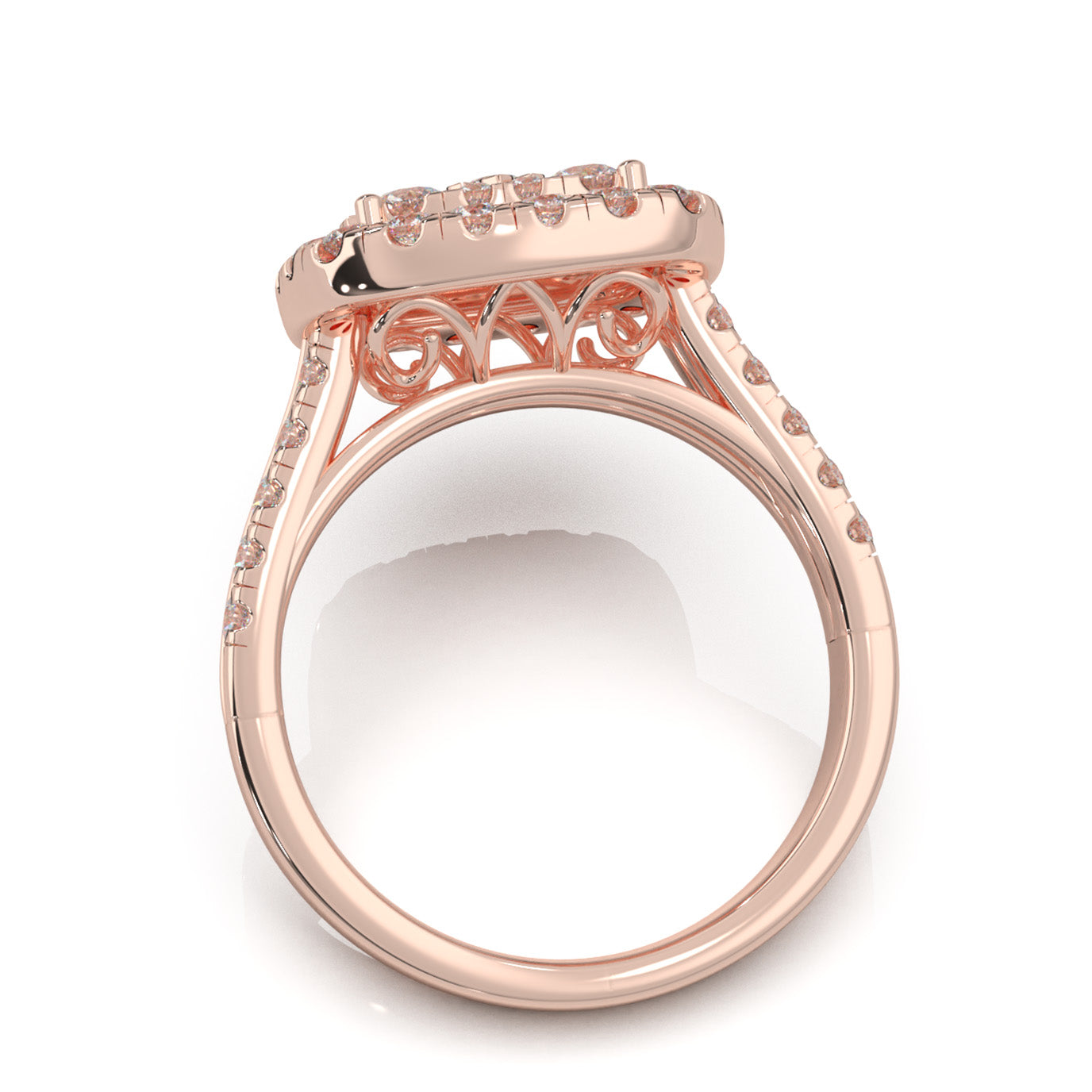 1.80 ct Lab Grown Diamond Engagement Rings in 14k Rose Gold
