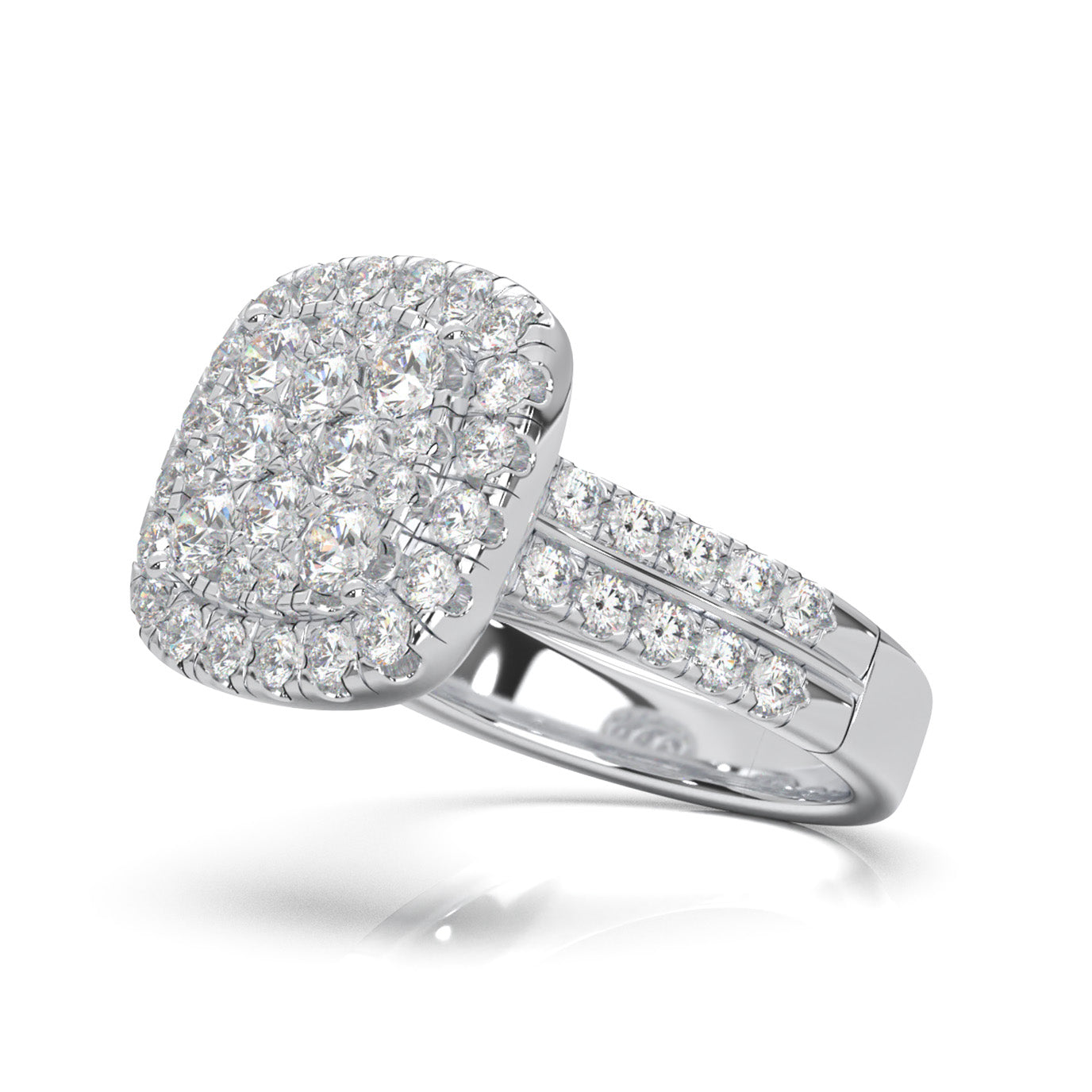 1.80 ct Natural Diamond Engagement Rings in 10k White Gold