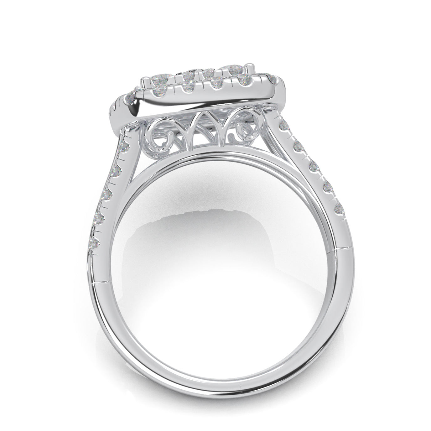 1.80 ct Moissanite Engagement Rings in 10k White Gold