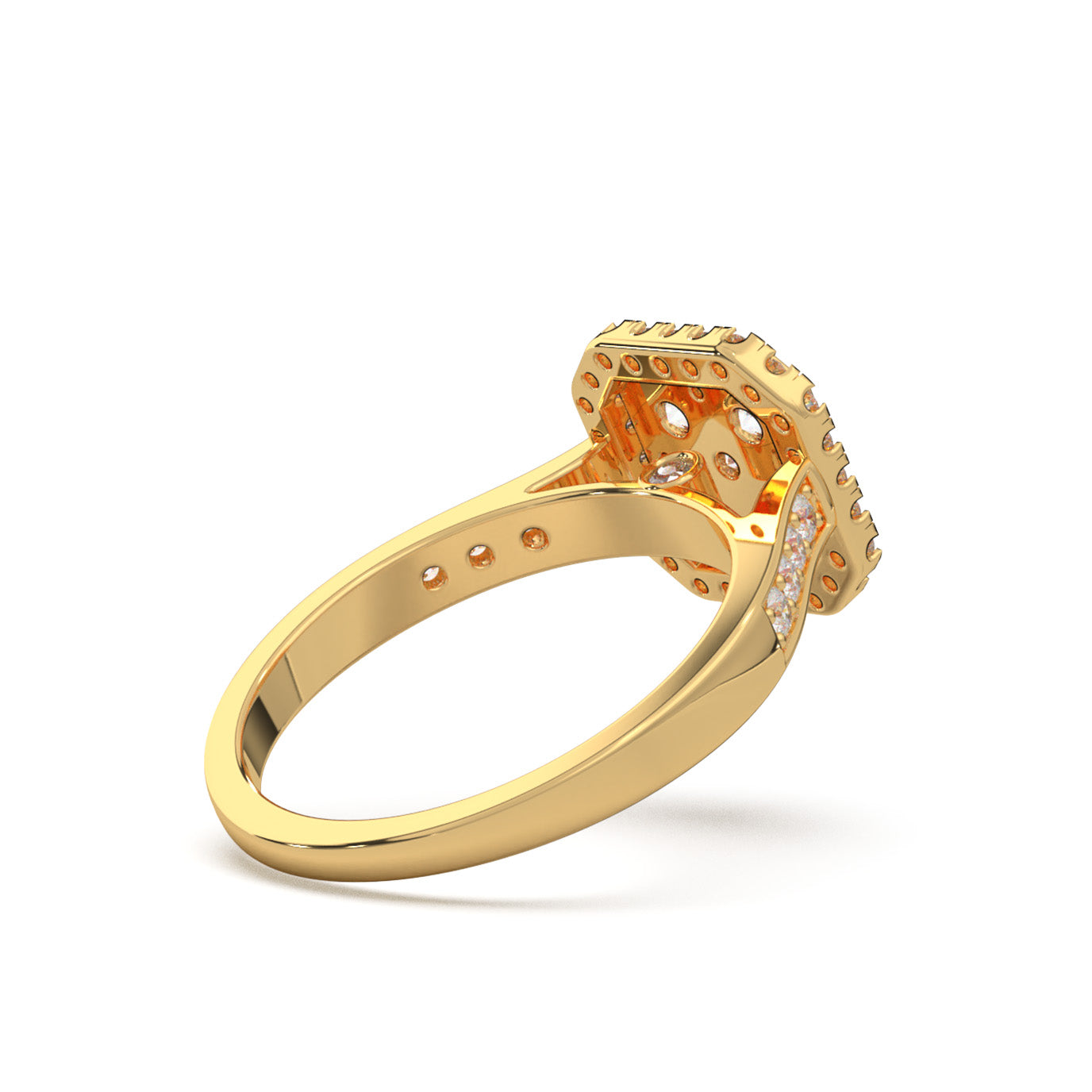1.10 ct Moissanite Engagement Rings in 14k Yellow Gold