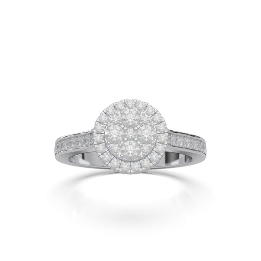 0.75 ct Lab Grown Diamond Engagement Rings in 14k White Gold