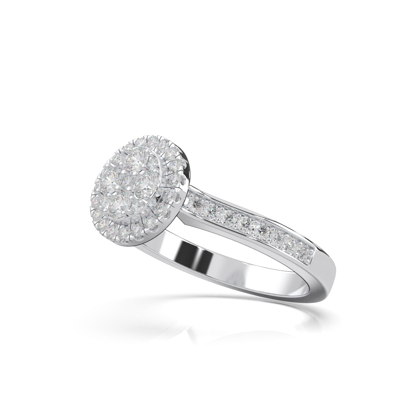 0.75 ct Natural Diamond Engagement Rings in 14k White Gold