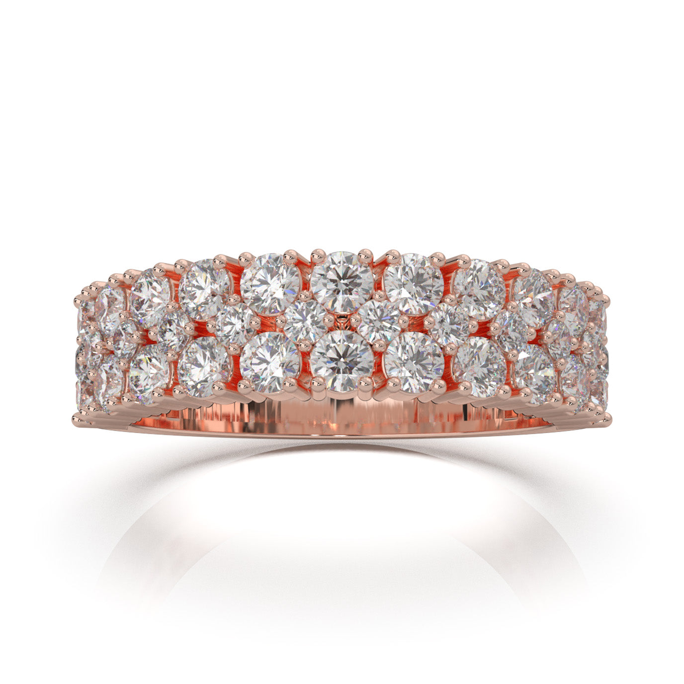 3.00 ct Moissanite Wedding Bands in 14k Rose Gold