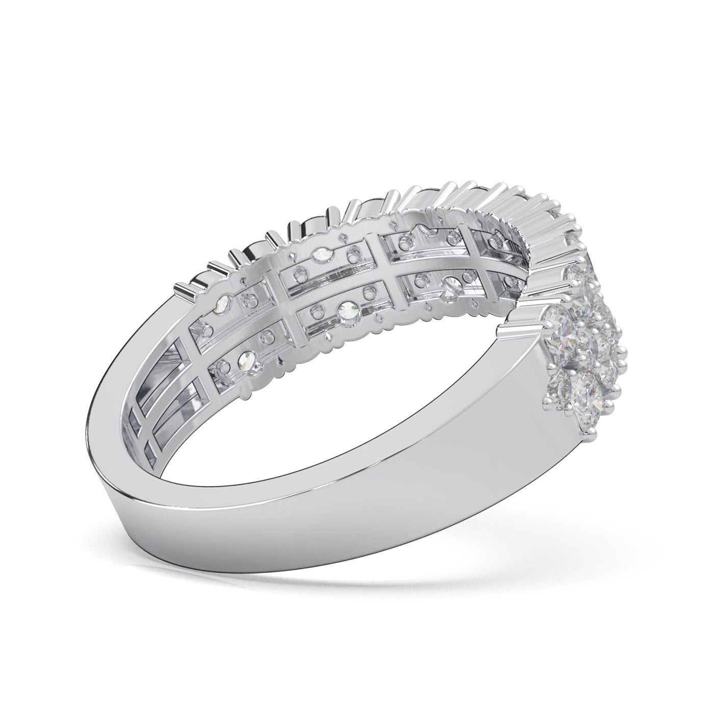 3.00 ct Natural Diamond Wedding Bands in 10k White Gold