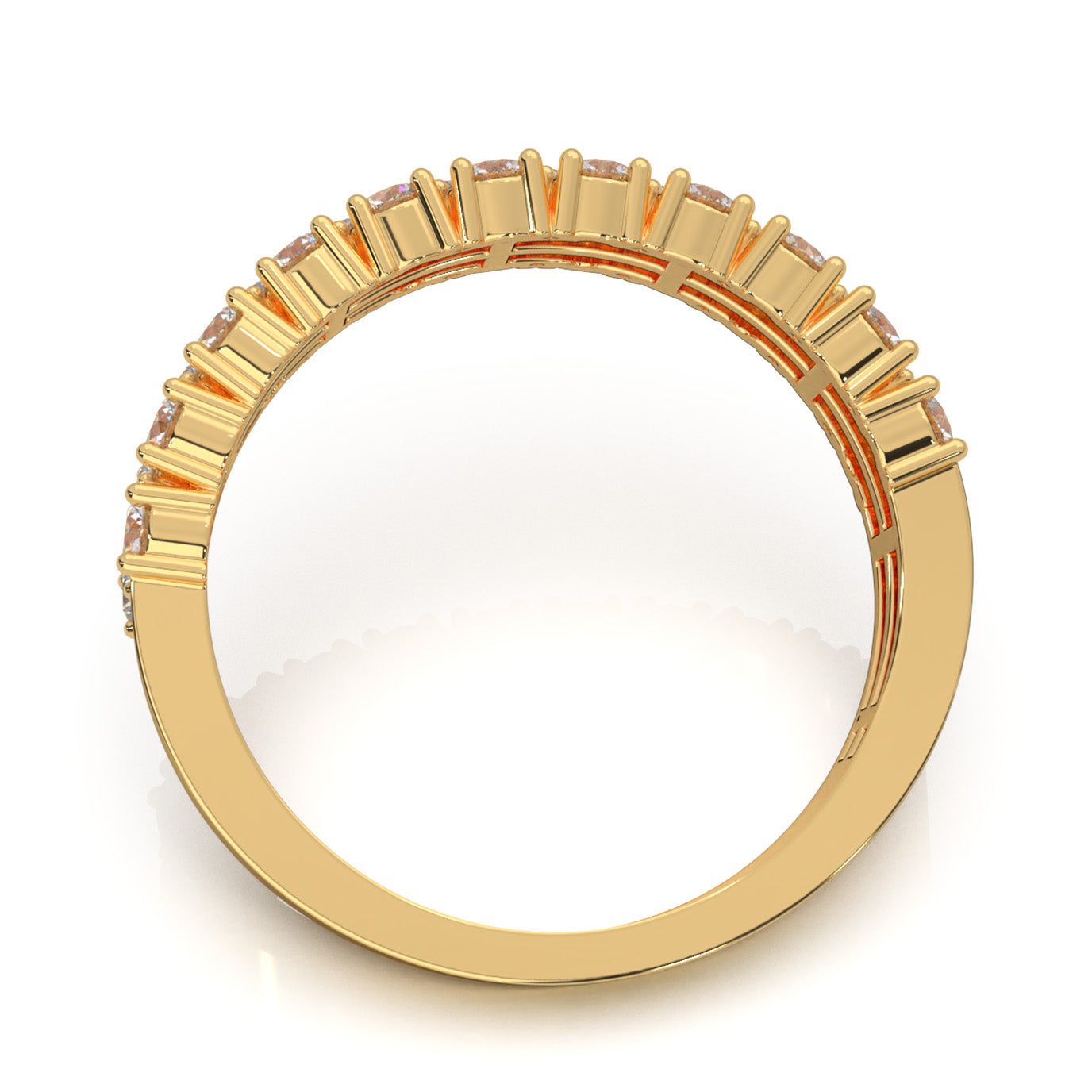 3.00 ct Moissanite Wedding Bands in 10k Yellow Gold