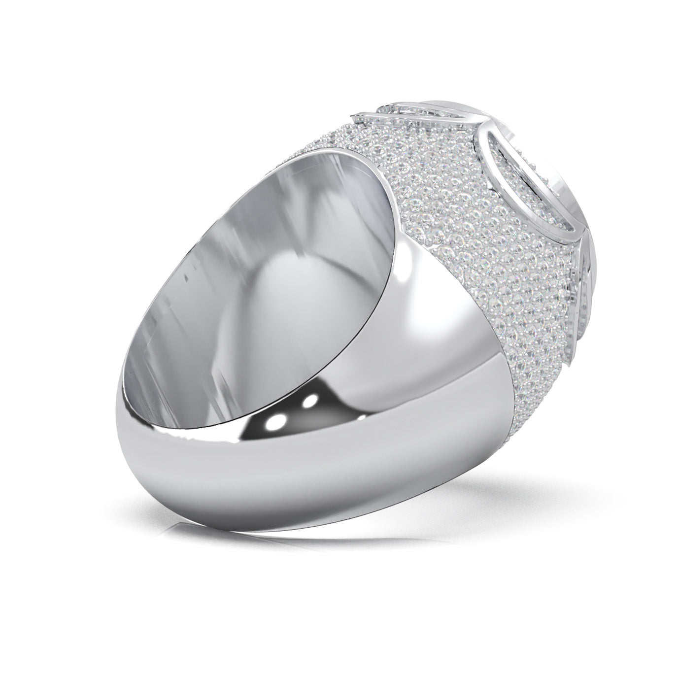 4.60 ct Moissanite Statement Mens Rings in 10k White Gold