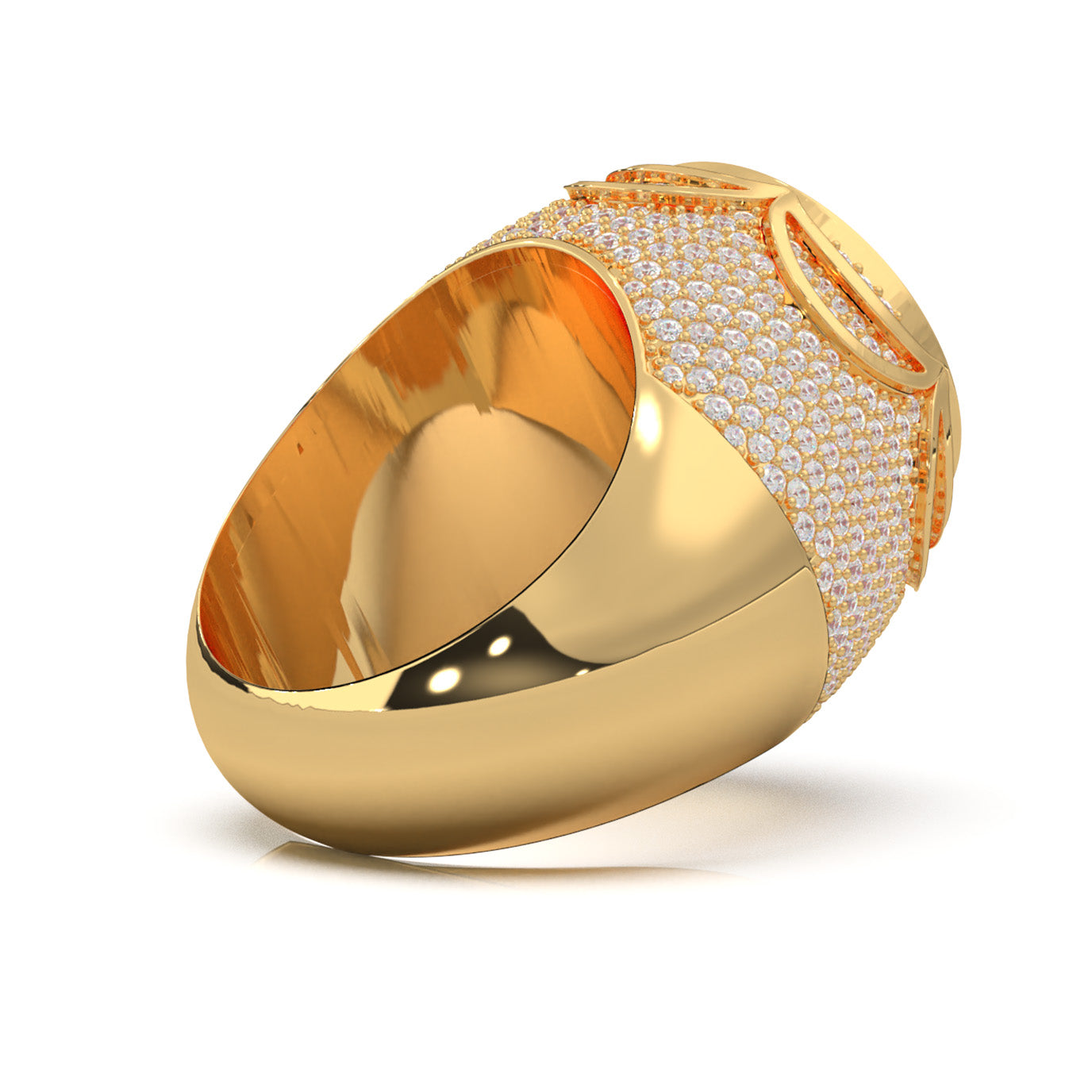 4.60 ct Lab Grown Diamond Statement Mens Rings in 14k Yellow Gold