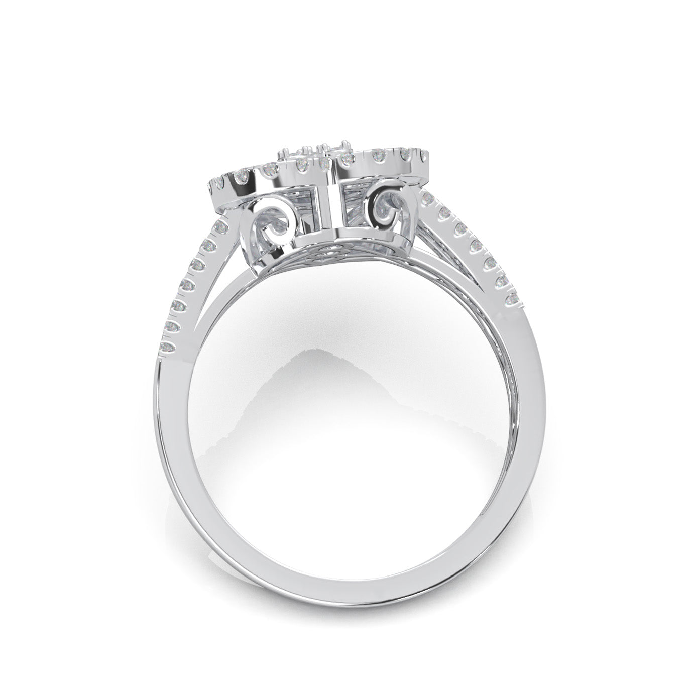 0.90 ct Moissanite Heart Rings in 14k White Gold