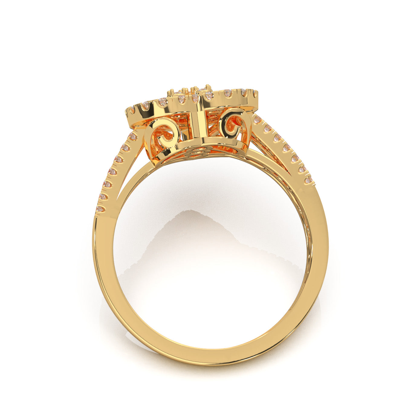 0.90 ct Natural Diamond Heart Rings in 14k Yellow Gold