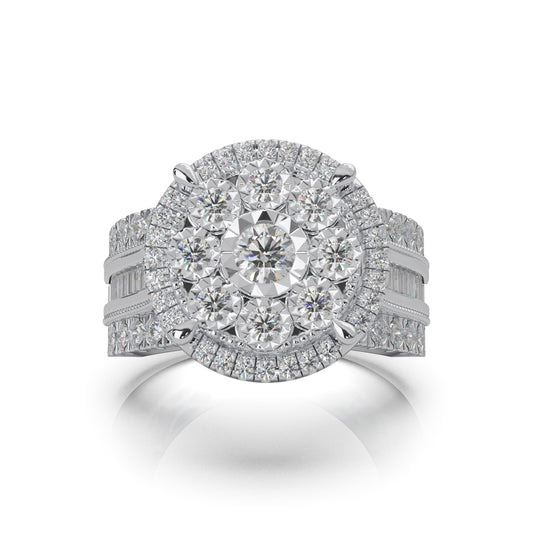 2.20 ct Natural Diamond Engagement Rings in 10k White Gold