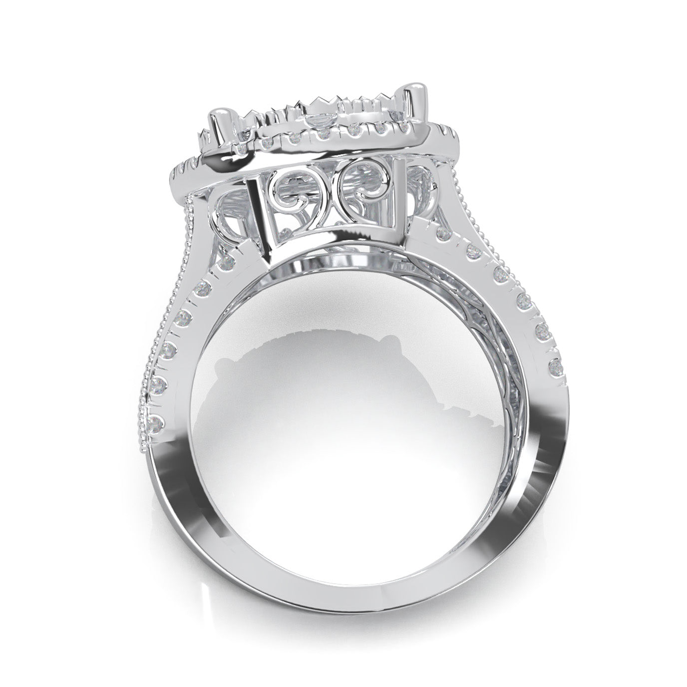 2.20 ct Natural Diamond Engagement Rings in 14k White Gold