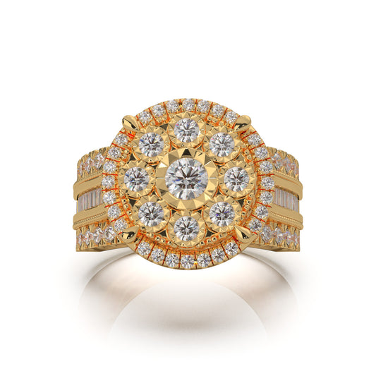 2.20 ct Natural Diamond Engagement Rings in 10k Yellow Gold