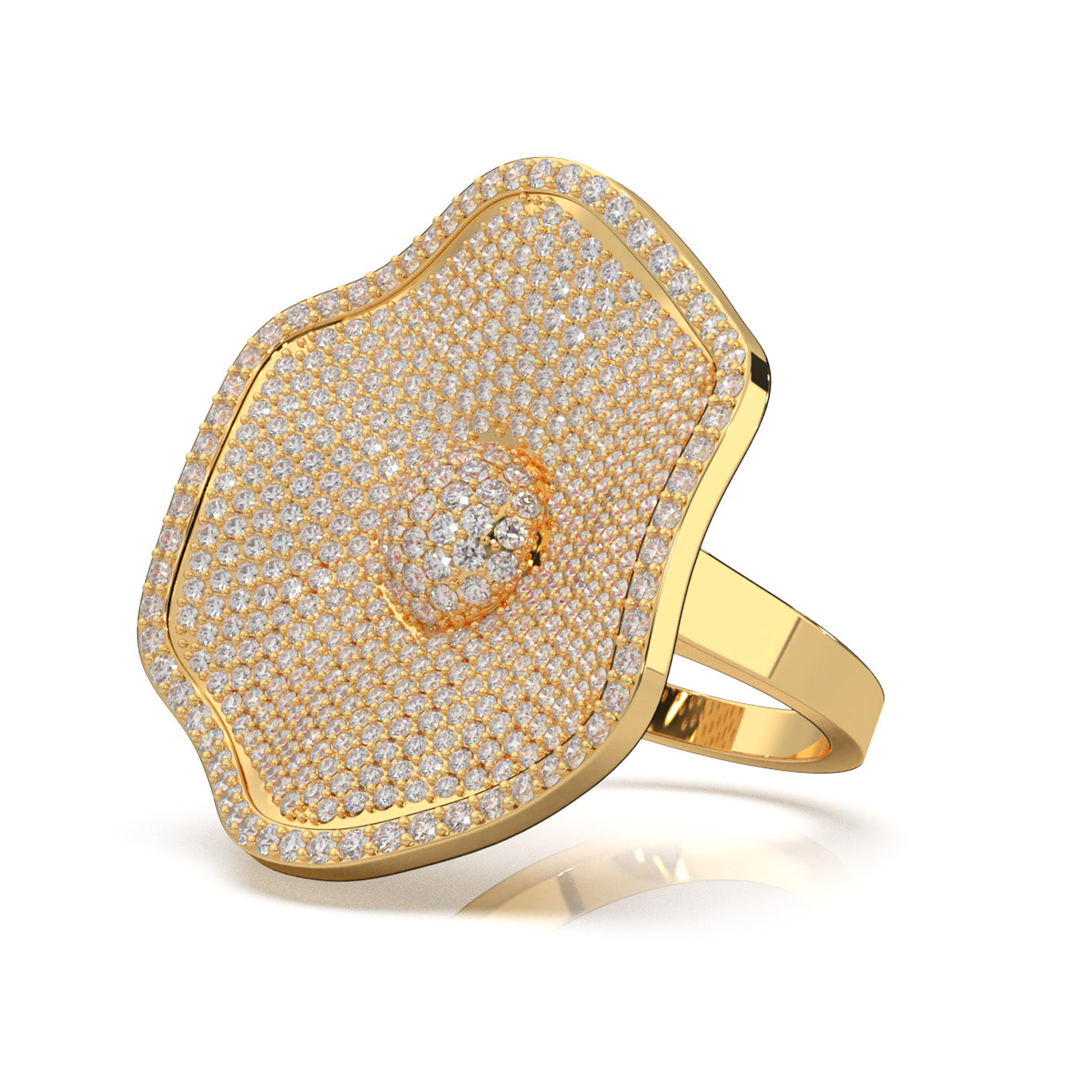 2.90 ct Natural Diamond Cocktail Rings in 10k Yellow Gold