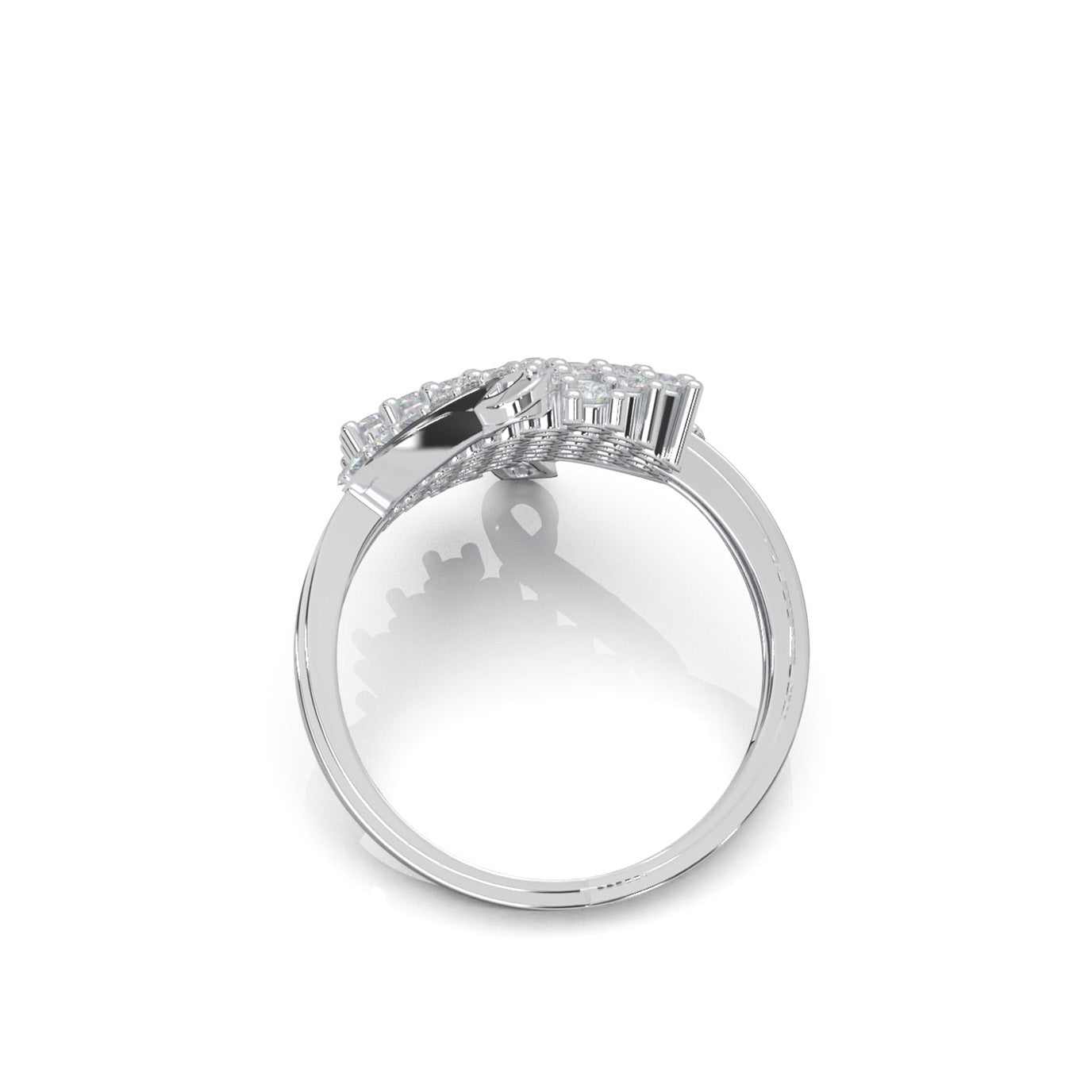 0.85 ct Moissanite Fancy Rings in 10k White Gold