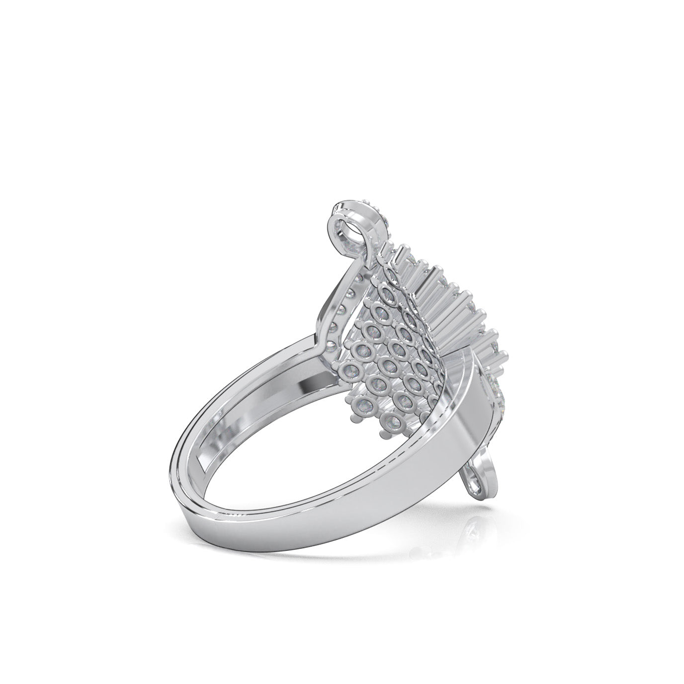 0.85 ct Natural Diamond Fancy Rings in 14k White Gold