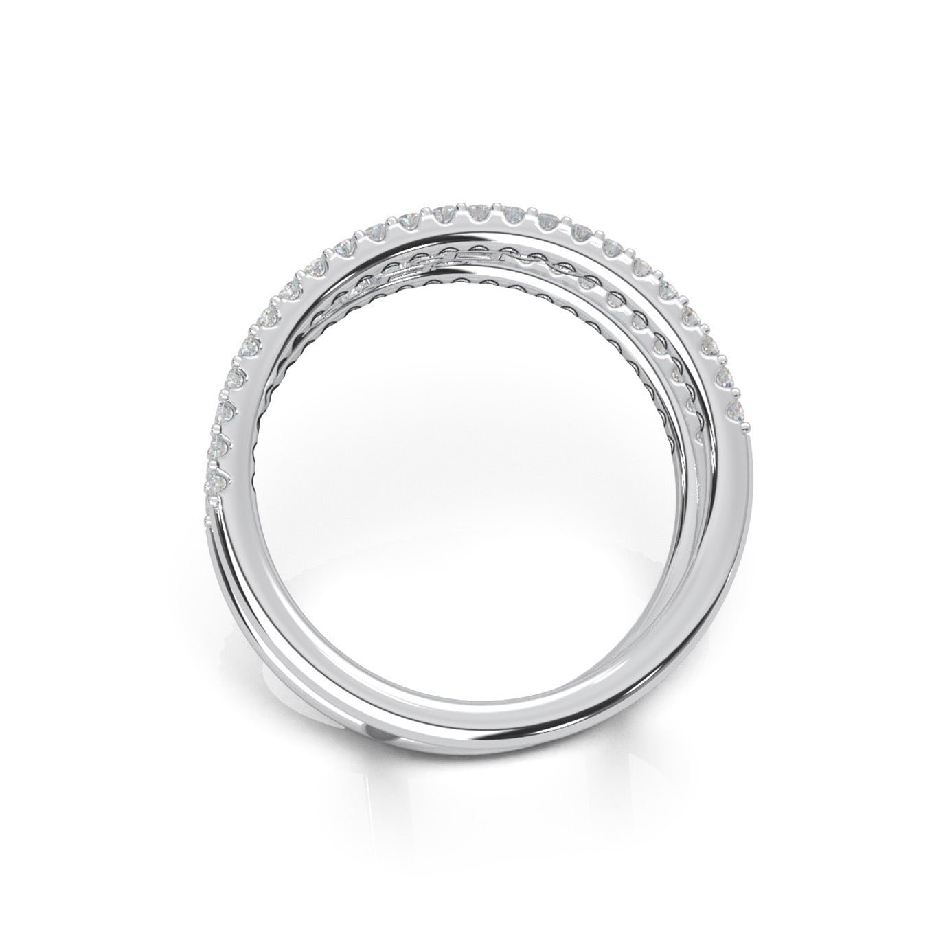 0.66 ct Moissanite Fancy Rings in 14k White Gold